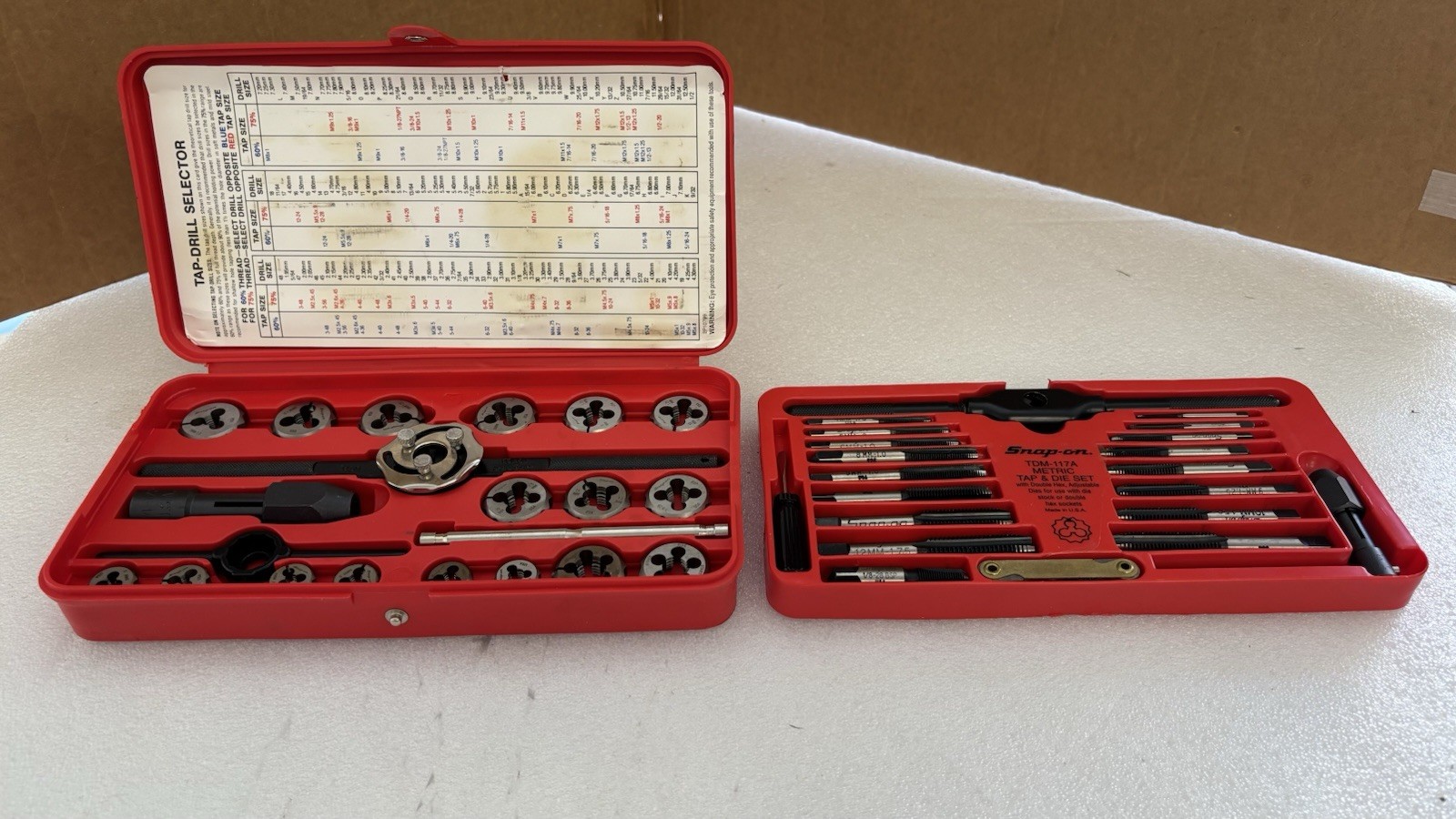 Snap-on TDM-117A professional-grade, 41-piece metric tap and die set (NEW)