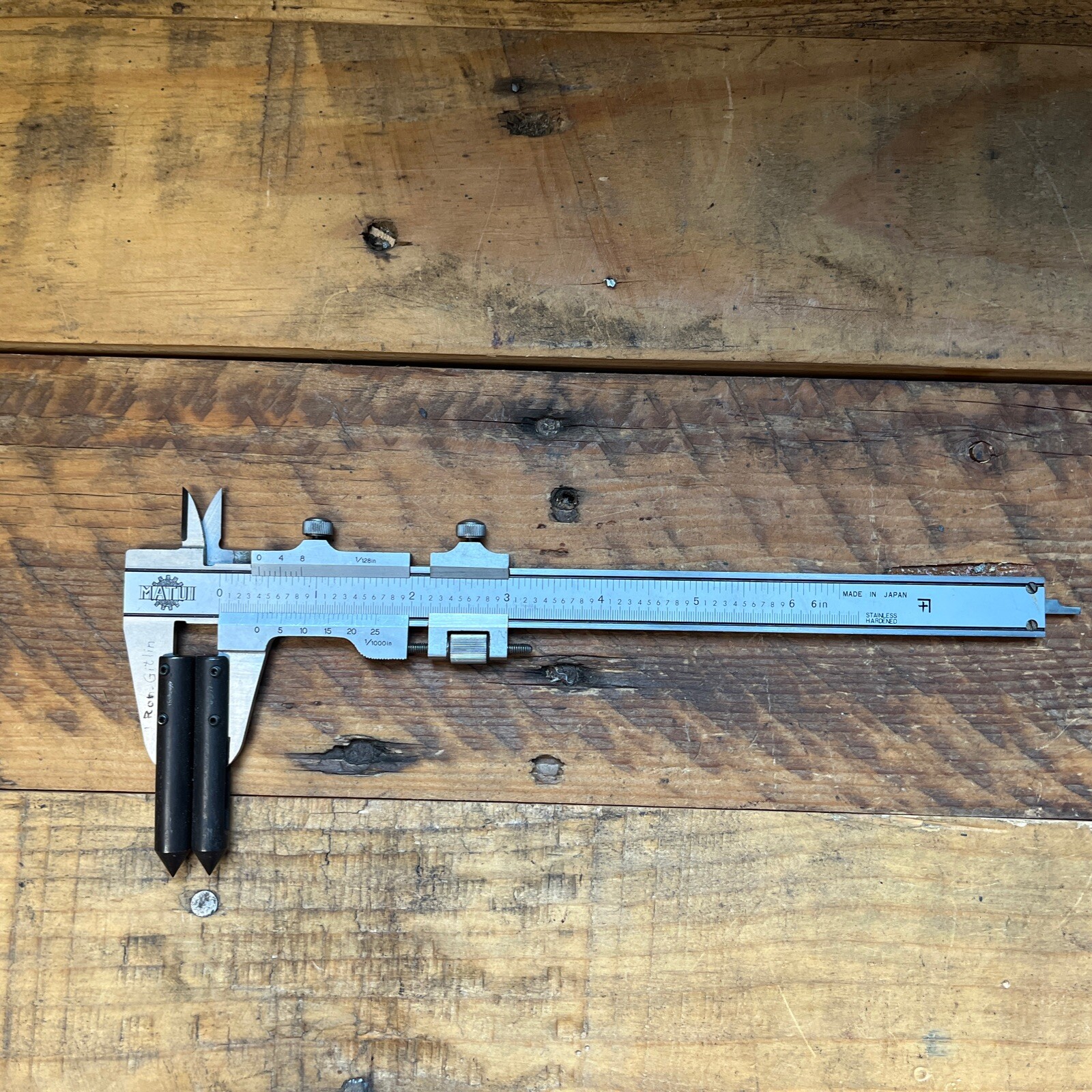 Matui 6"  Vernier Caliper Stainless Hardened Made in Japan - removable tips