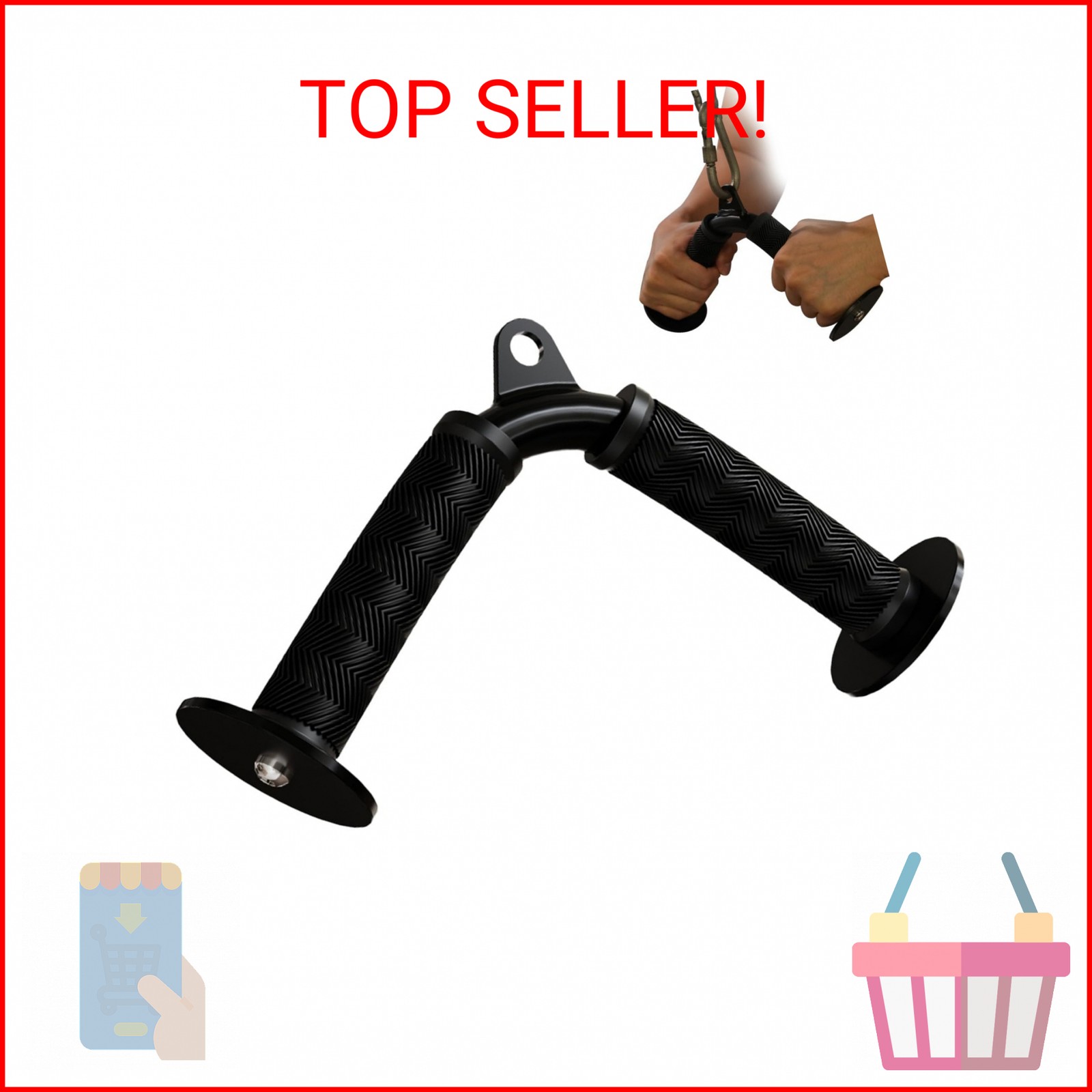 Fitarc Tricep V Bar Cable Attachment, Tricep Pull Down Attachment for Home Gym E