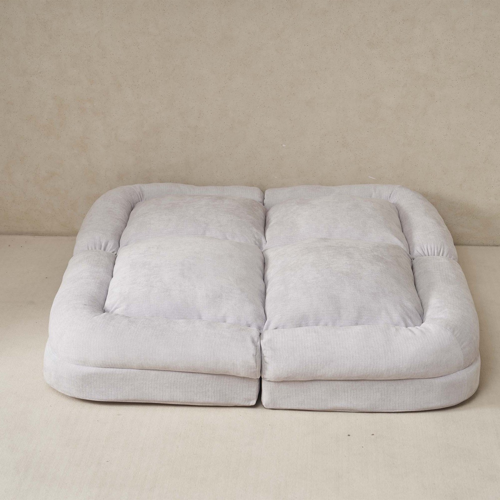 Convertible Fold-Out Single Sofa Bed, 18-Position Adjustable, White