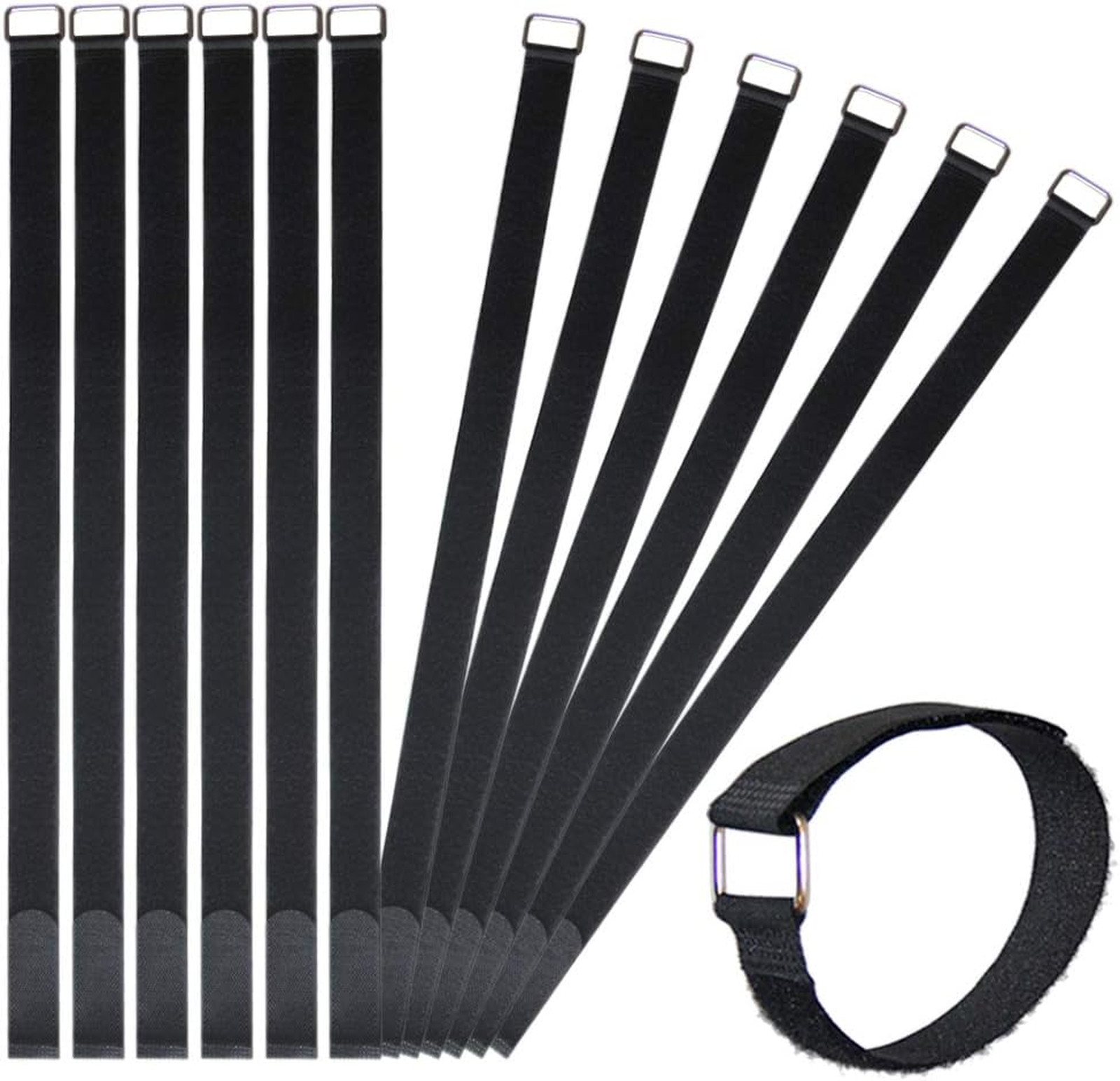 24 Inch Nylon Cable Strap Reusable Fastening Cinch Wrap 12 Pack, Durable and