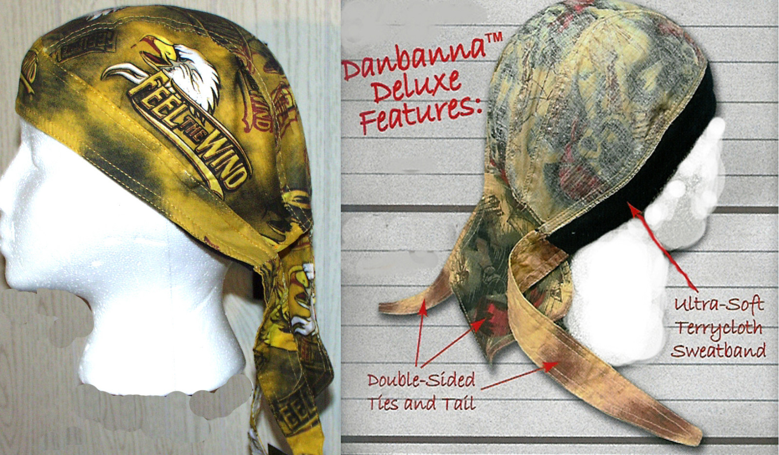 MOTORCYCLE SKULL CAP HEADWRAP DO RAG/ DU RAG Eagle Feel the Wind