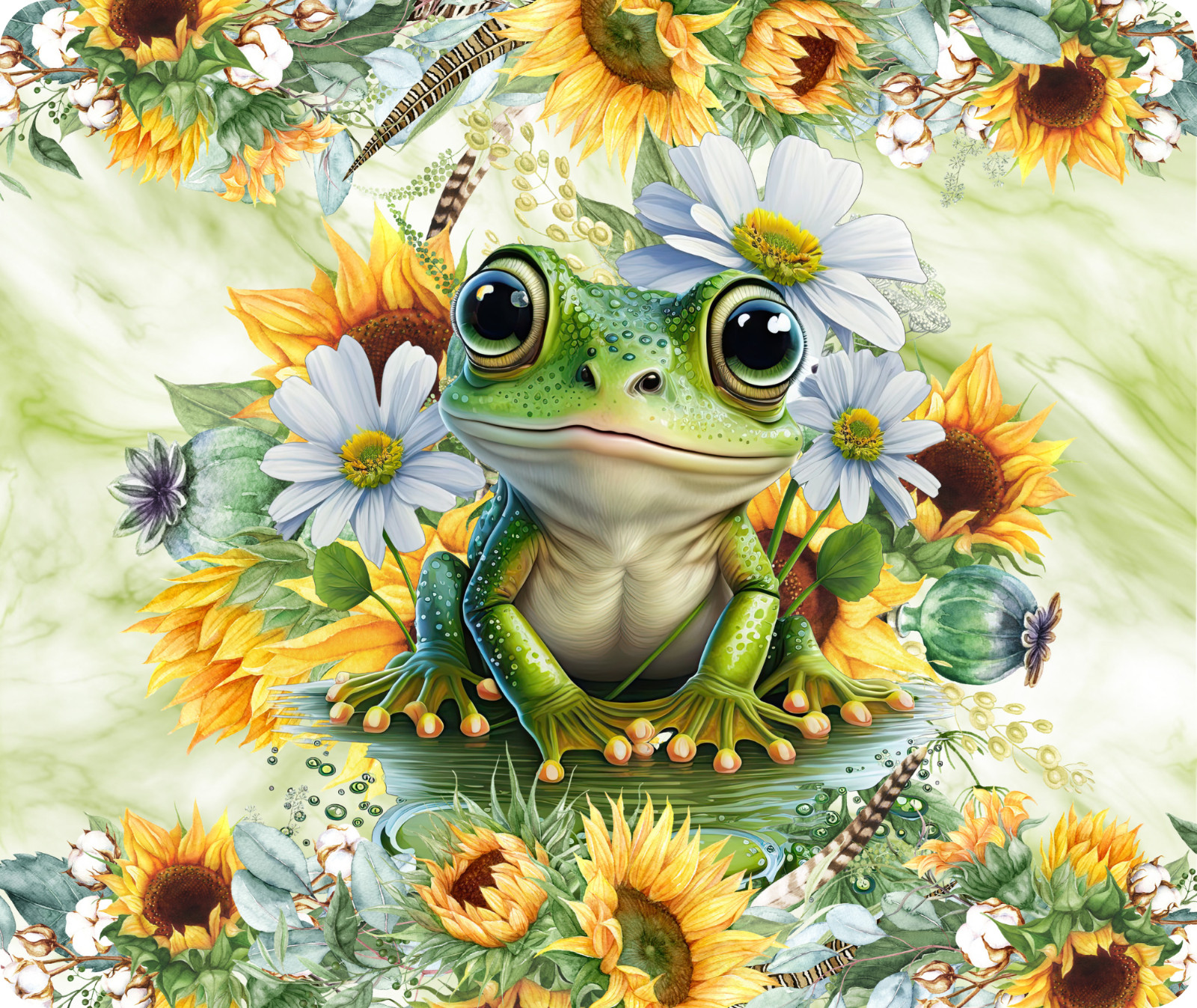Frog, Mouse Pad, Sublimated, Can Personalize, Made to Order (mp39)