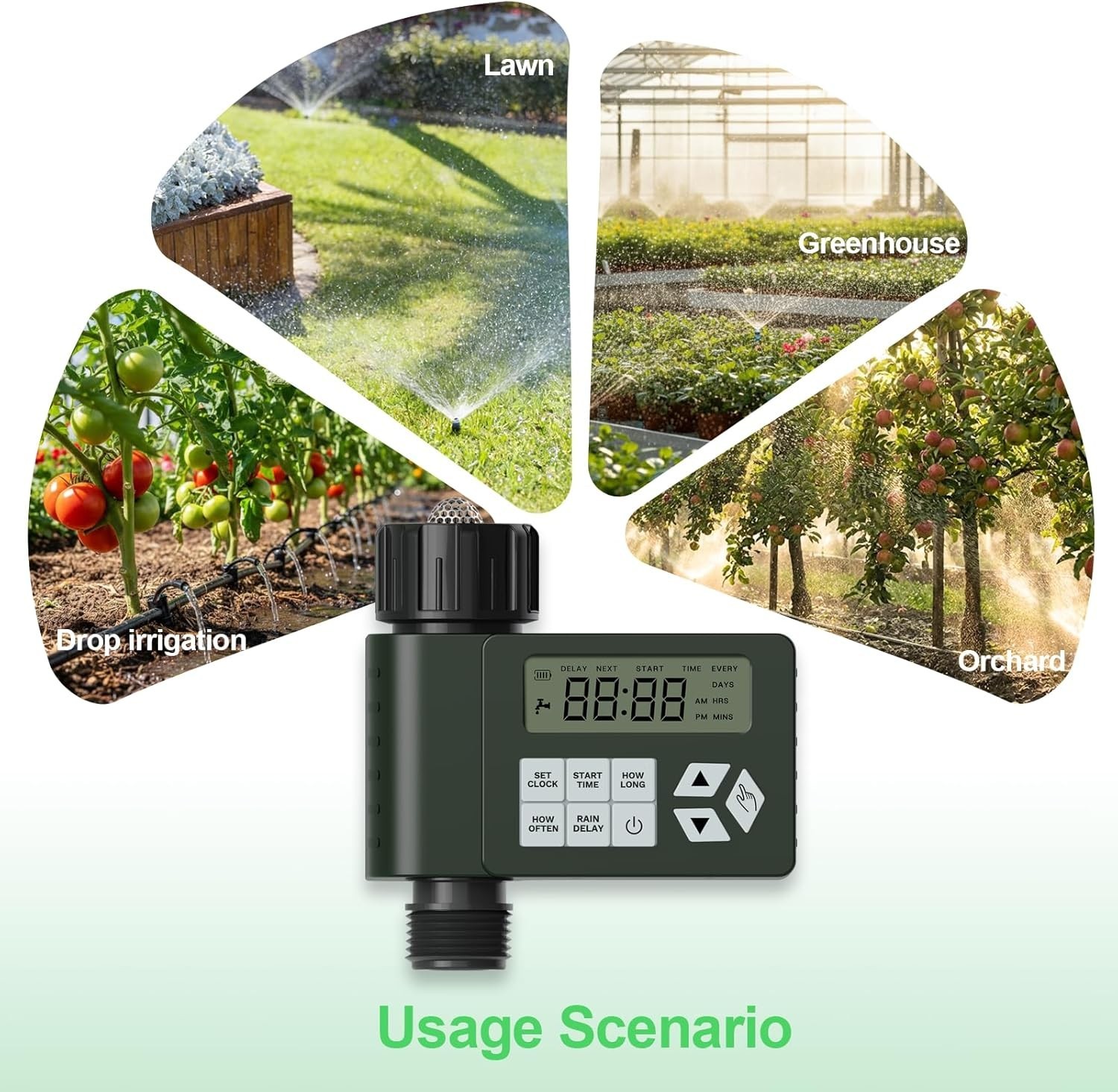 Water Timer for Outdoor Garden Programmable Sprinkler Timer with Rain