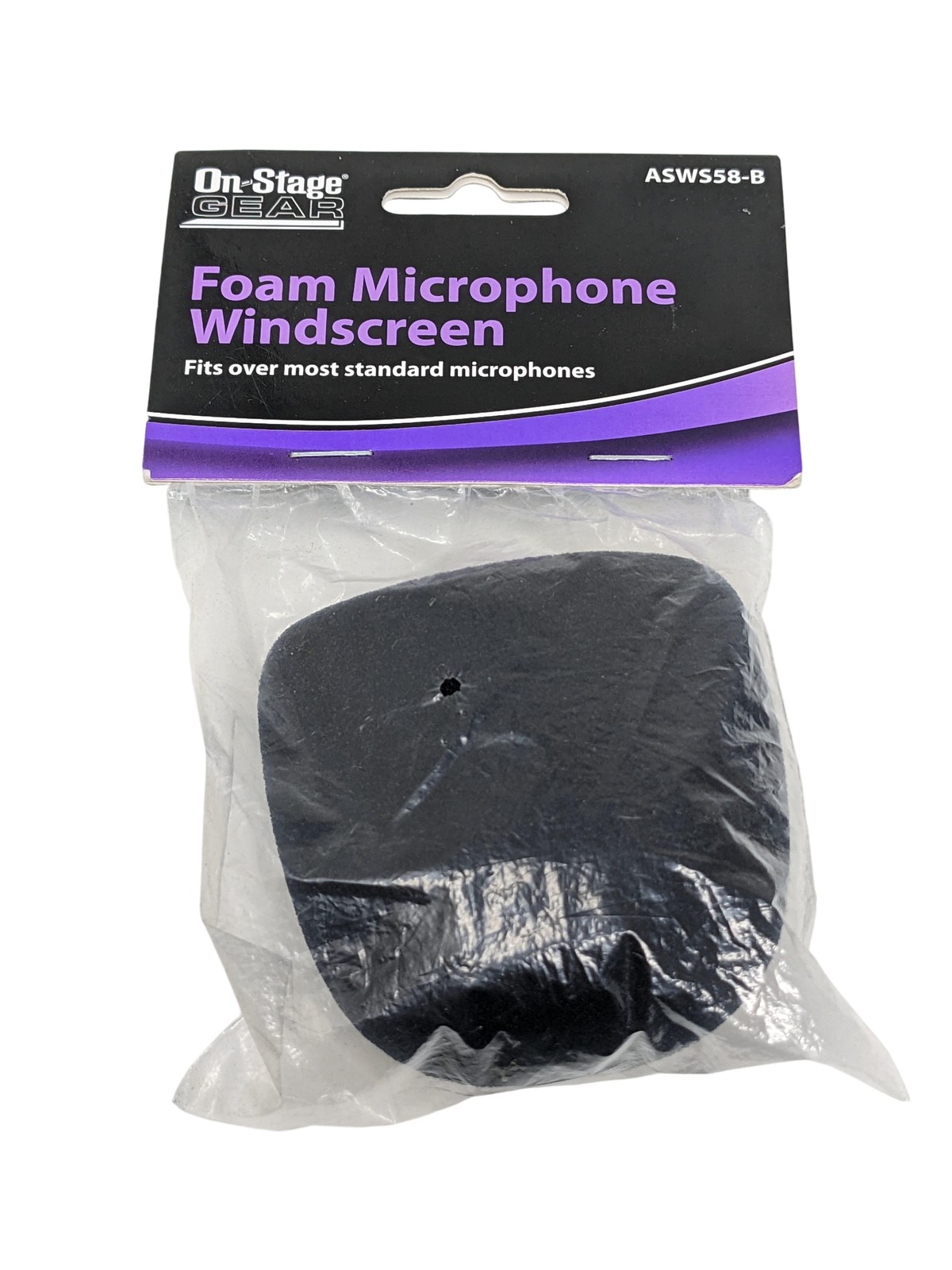 On-Stage Gear Foam Microphone Windscreen Black Fits Most Standard Mics ASWS58-B