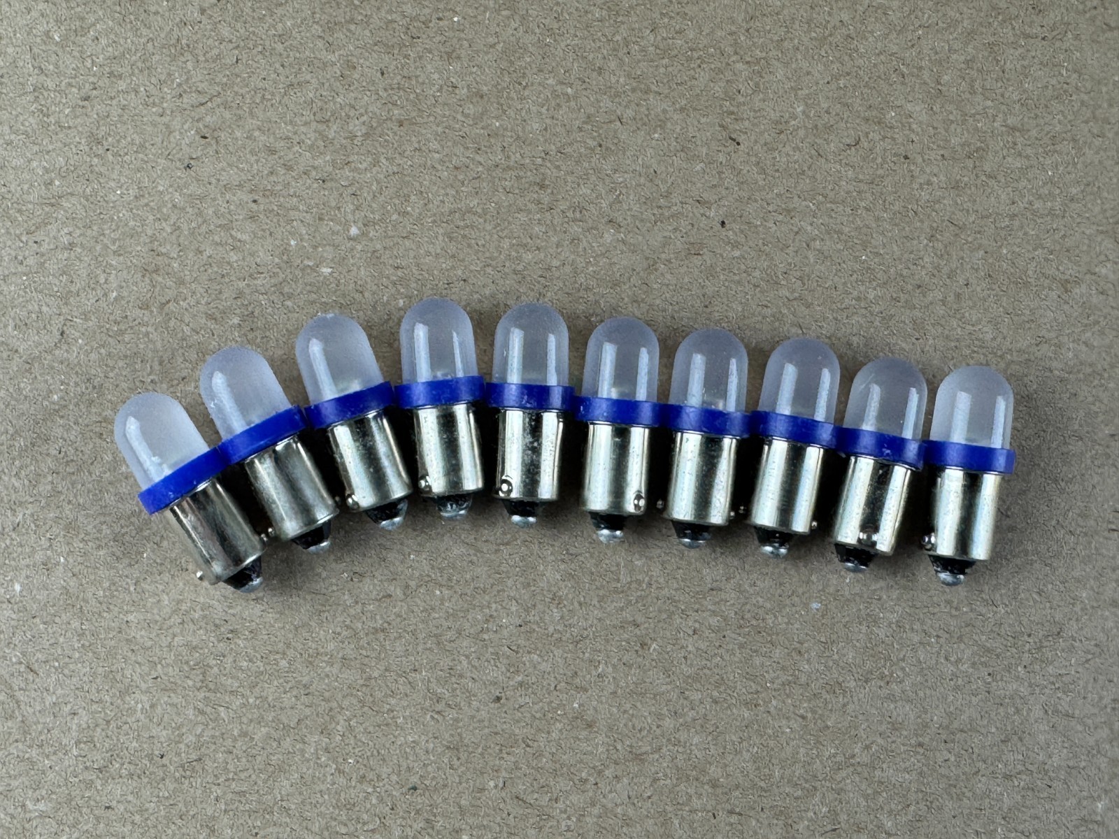 10 New Blue FROSTED Bayonet LED Lamp Light Bulbs 6v 6.3v 8v #47 #44 #1847