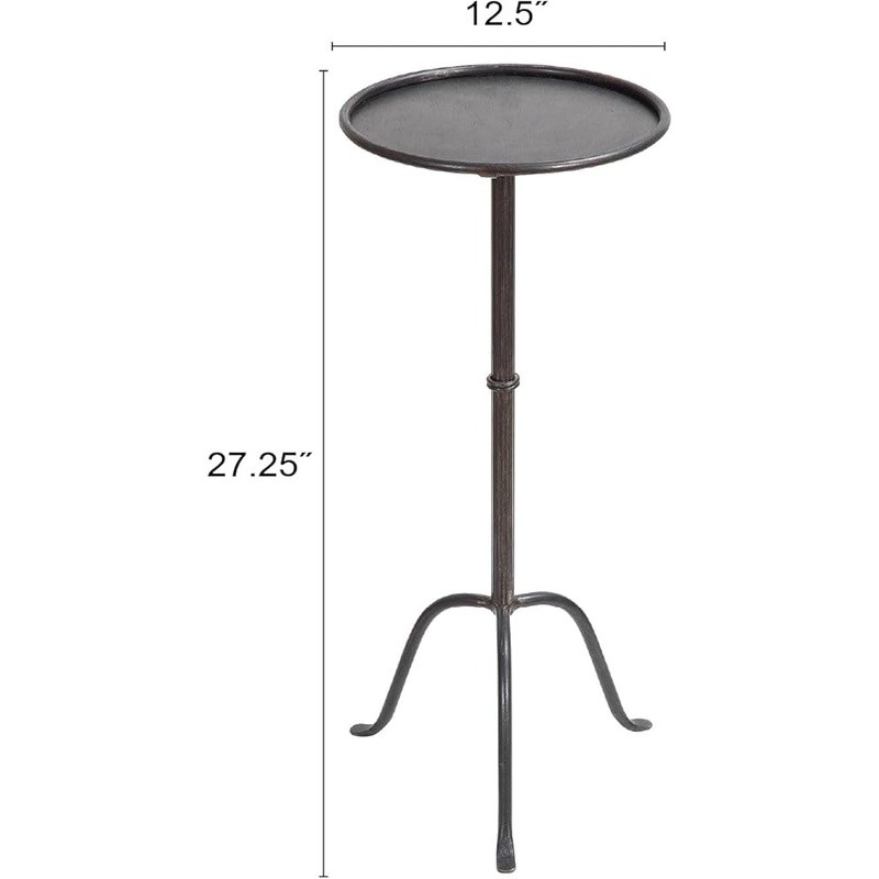 Elegant Metal Martini Table Sleek Round Accent Side Cocktail Table Modern Decor