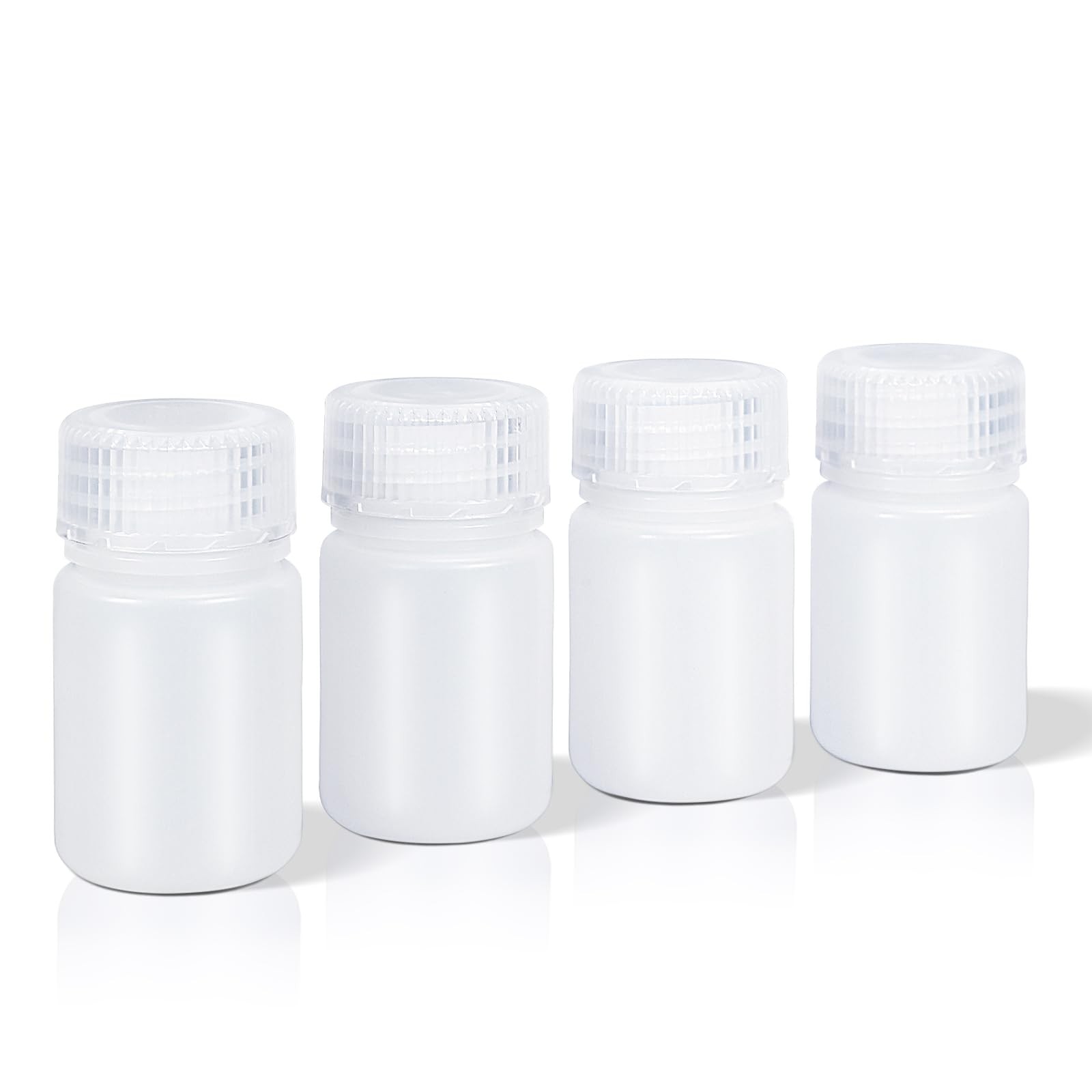 1 oz Small Plastic Bottles with Caps, Airtight Refillable Wide Mouth Travel B...