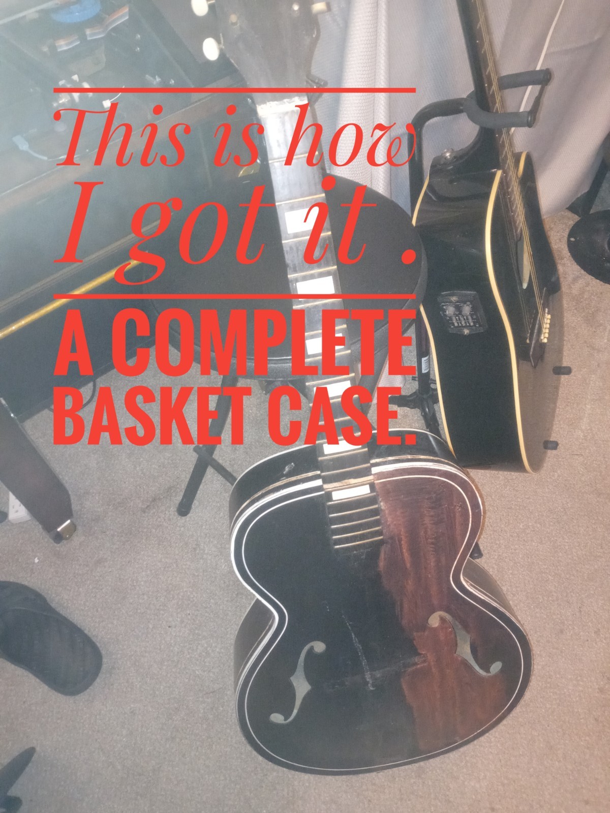 Silvertone Guitar (Repurposed) Wall-mounted Accessory Cabinet ( Hidden Storage)