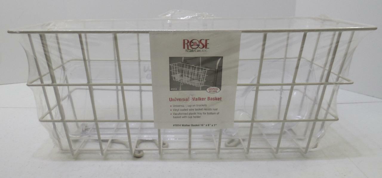 NIB UNIVERSAL WALKER BASKET METAL WIRE BASKET WITH PLASTIC INSERT 16"X6"X7"