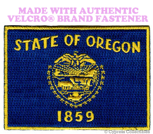 OREGON STATE FLAG PATCH EMBROIDERED SYMBOL APPLIQUE w/ VELCRO® Brand Fastener