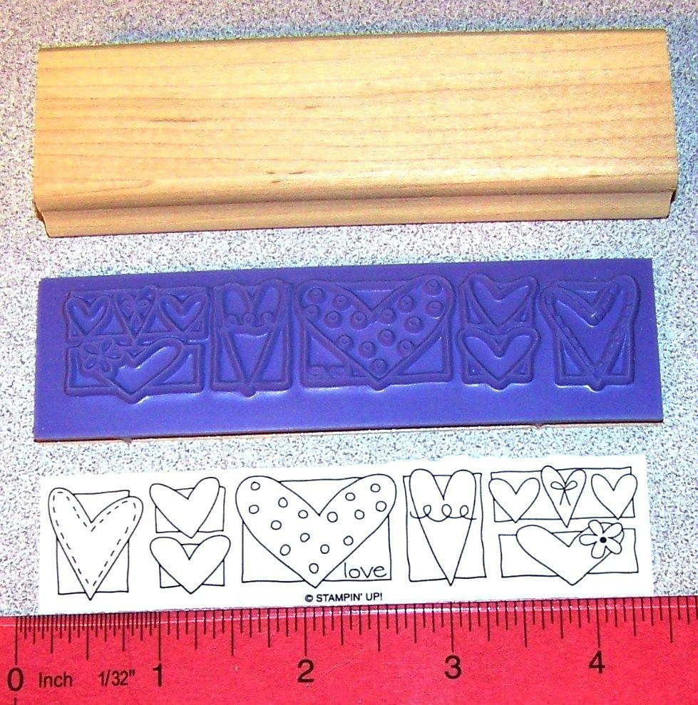 love Hearts Border Rubber Stamp Single by Stampin Up A Little Bit of Happiness