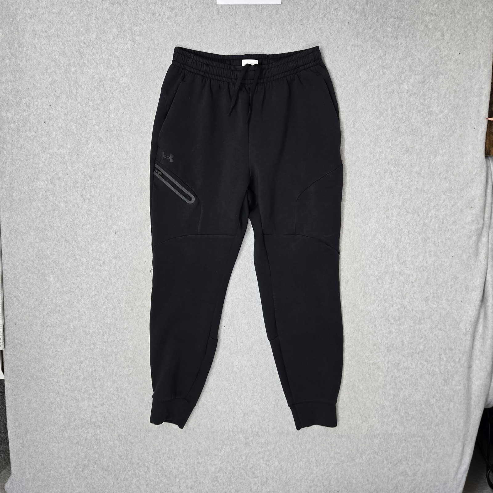 Under Armour Men Pants M Black Unstoppable Jogger Zipper Cargo Fleece