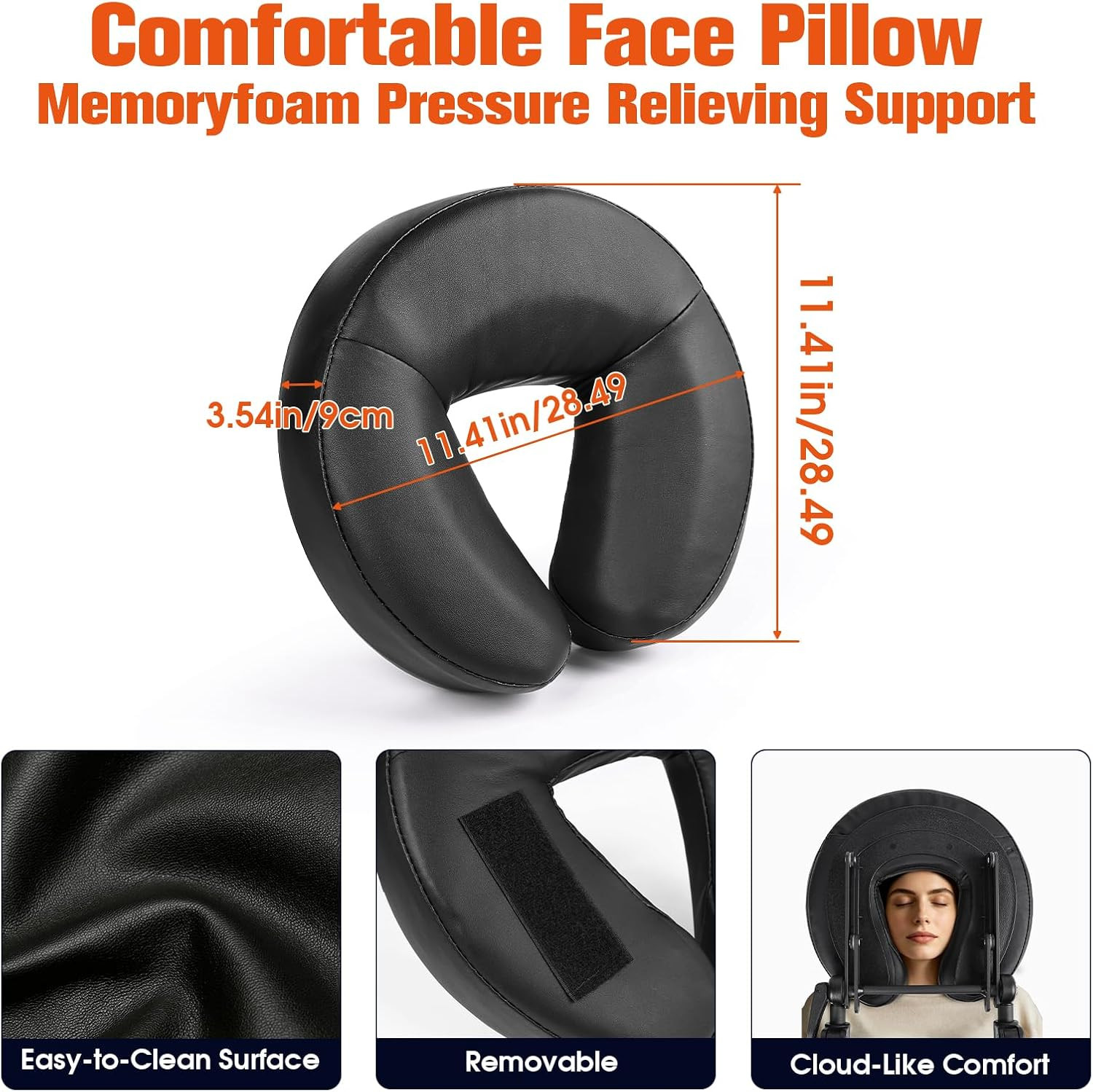 Adjustable Foldable Massage Headrest for Bed with Storage Bag - Home SPA Essenti