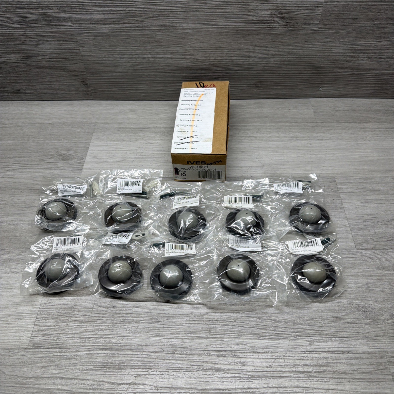 Box Of 10 IVES WS.10823 WS406/407-CVX US10B Convex Wall Bumper Oil Rubbed Bronze