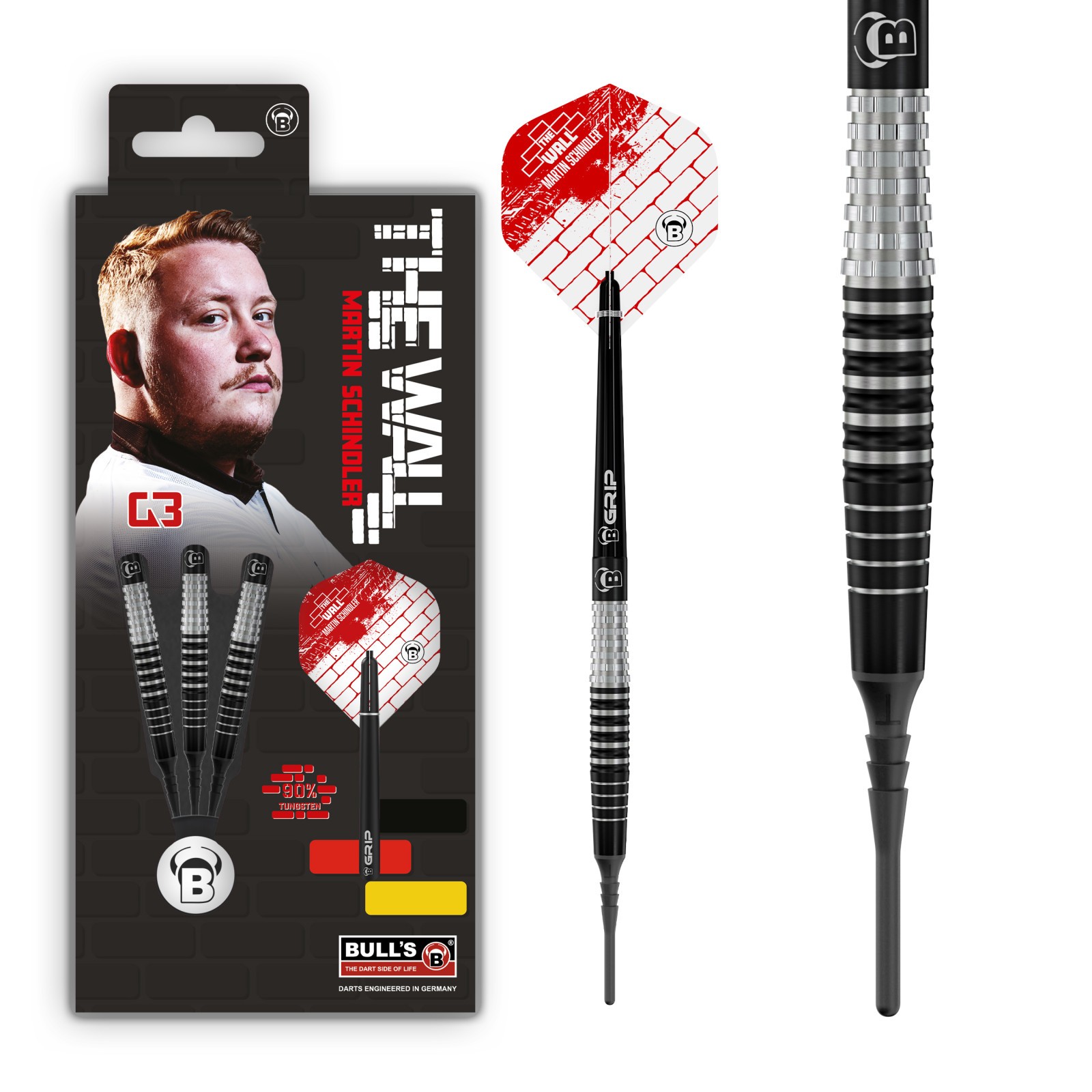 BULL'S Martin Schindler -The Wall- Gen 3 Soft Tip Dart - 20g