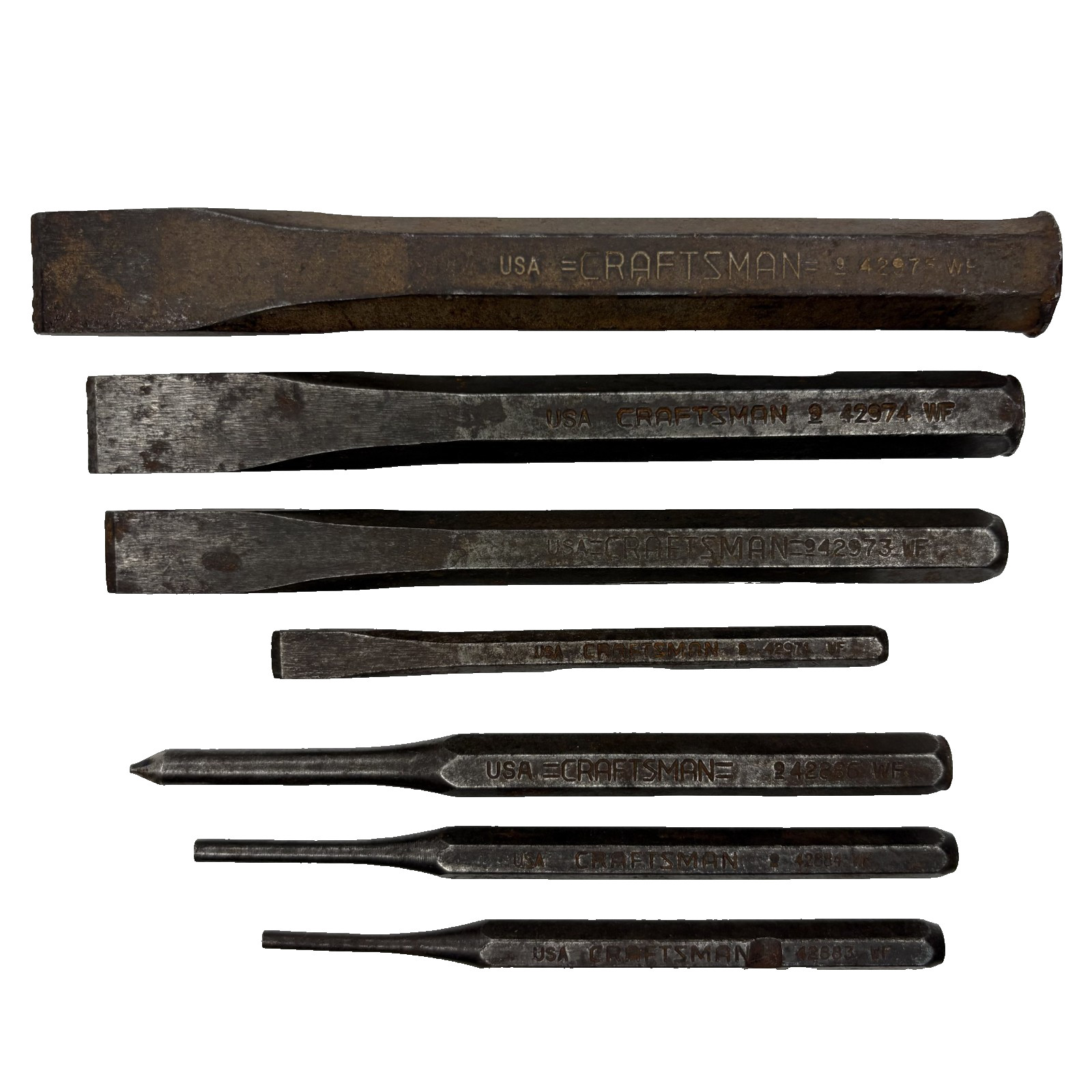 Craftsman Punch & Chisel Set 7pc WF 1/8–3/4 Inch USA Made
