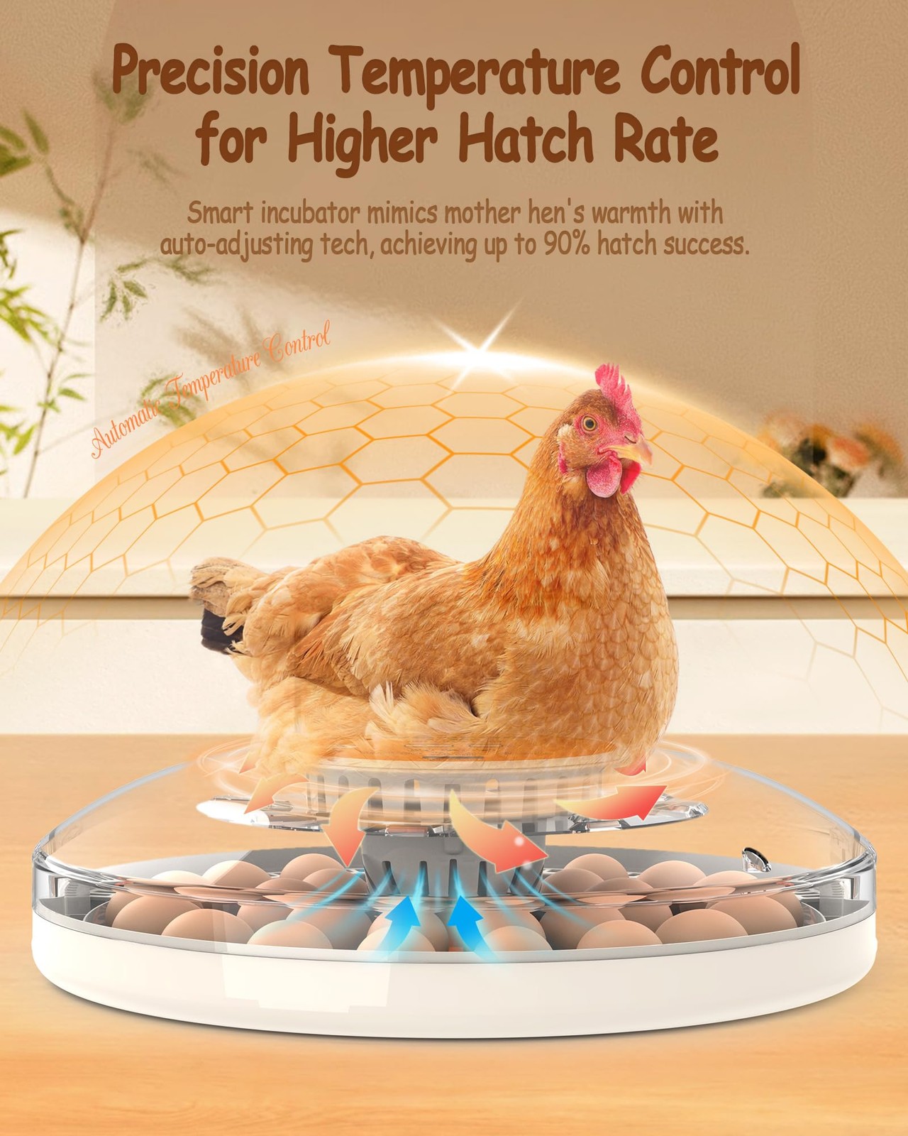 Automatic Egg Incubators W/ Turner Temperature Control LED Candling 360° 30 Egg