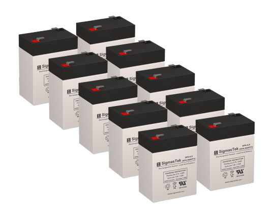 SigmasTek SP6-4.5 (T1) 6 Volt 4.5 Amp F1 SLA AGM Battery Set of 10