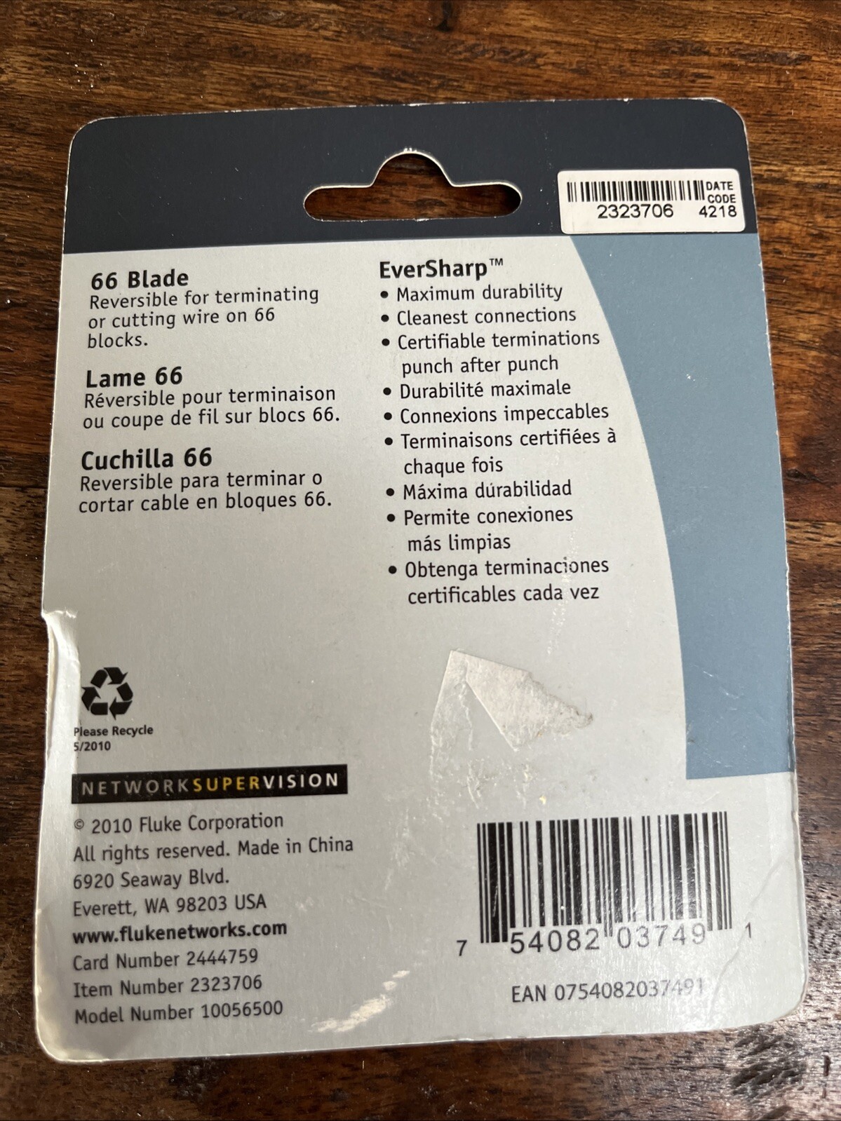 Fluke Networks Impact Tool Blade 66 EverSharp Blade 10056500. NEW