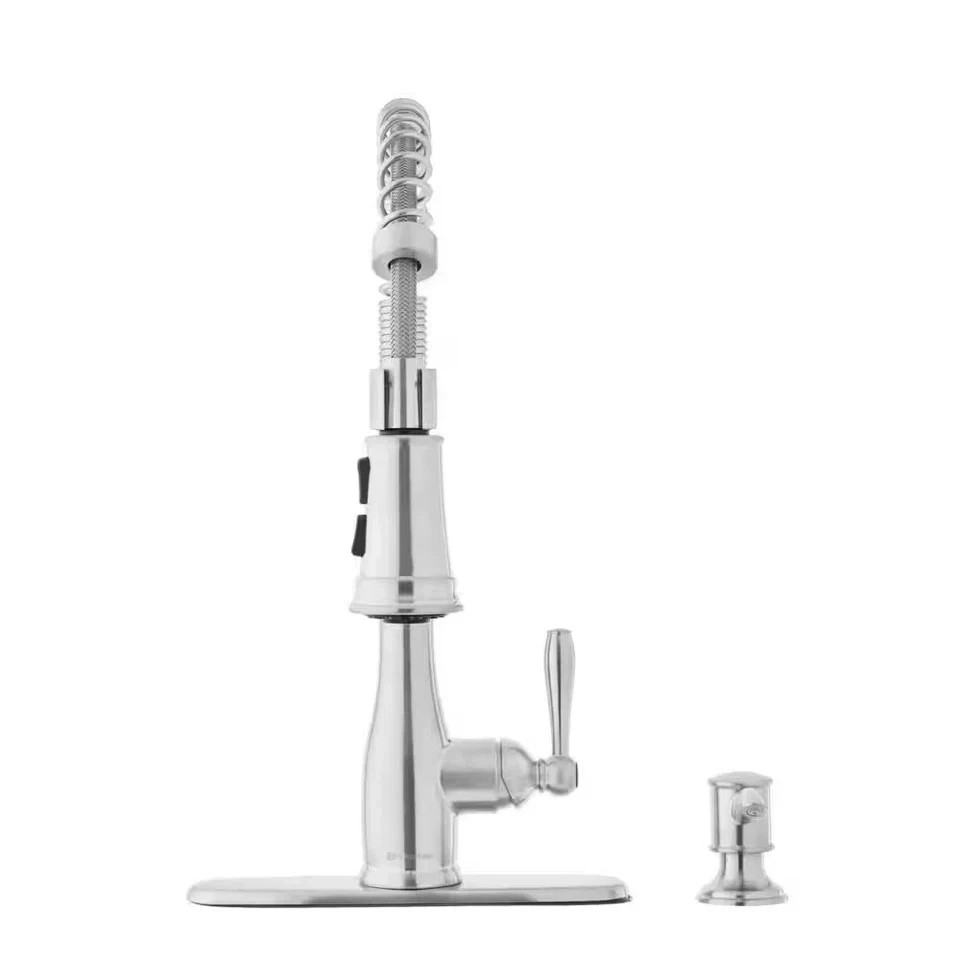 Glacier Bay Mandouri Single Handle Spring Neck Pull Down Sprayer Kitchen Faucet