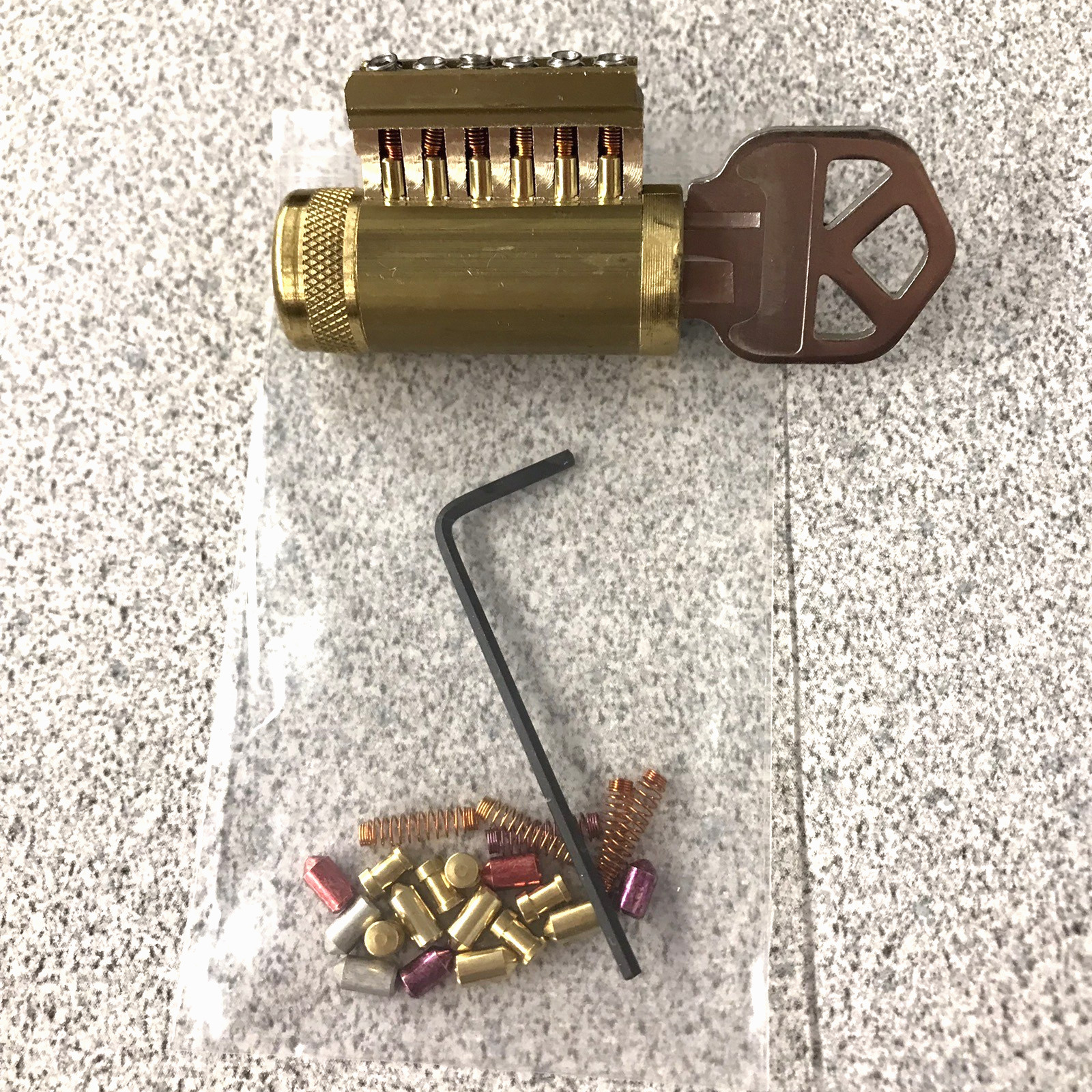 Rare 6 Pin Cutaway Rekeyable Kwikset Keyway Lock Cylinder. For Locksport