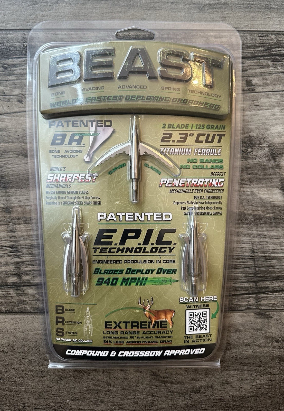 BEAST Titanium 125gr 2.3” Broadheads (3pk)