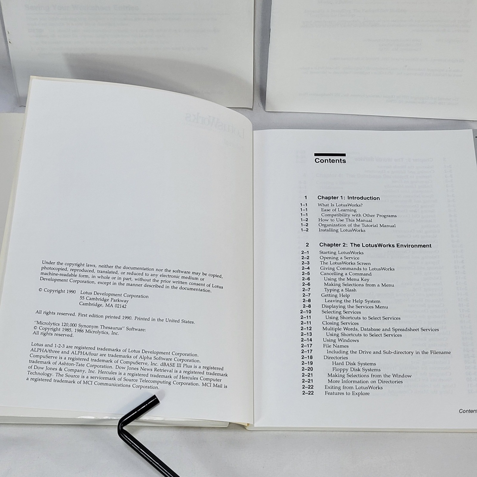 VTG 1990 Lotus Works Tutorial Reference Financial Worksheet User Guide Books