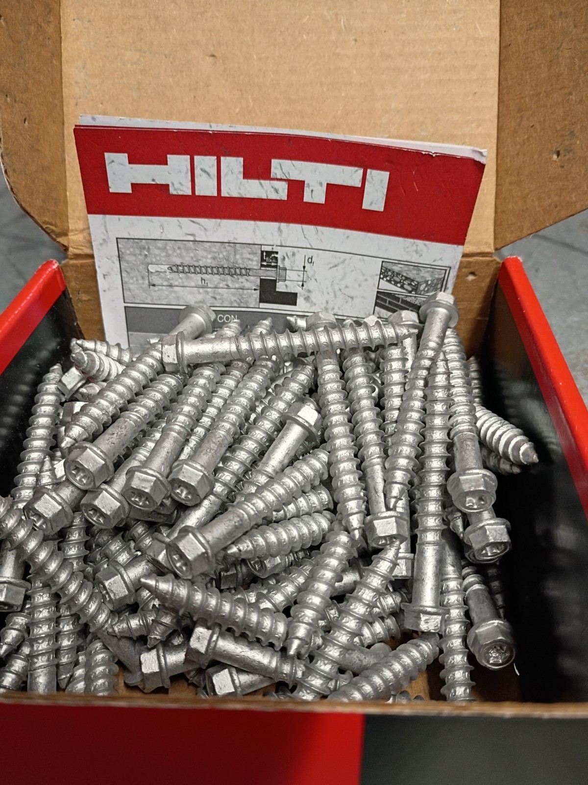 Hilti Kwik-con 2 + Concrete Screws 1/4 X 2 1/4 " Torx HWH Item #433022