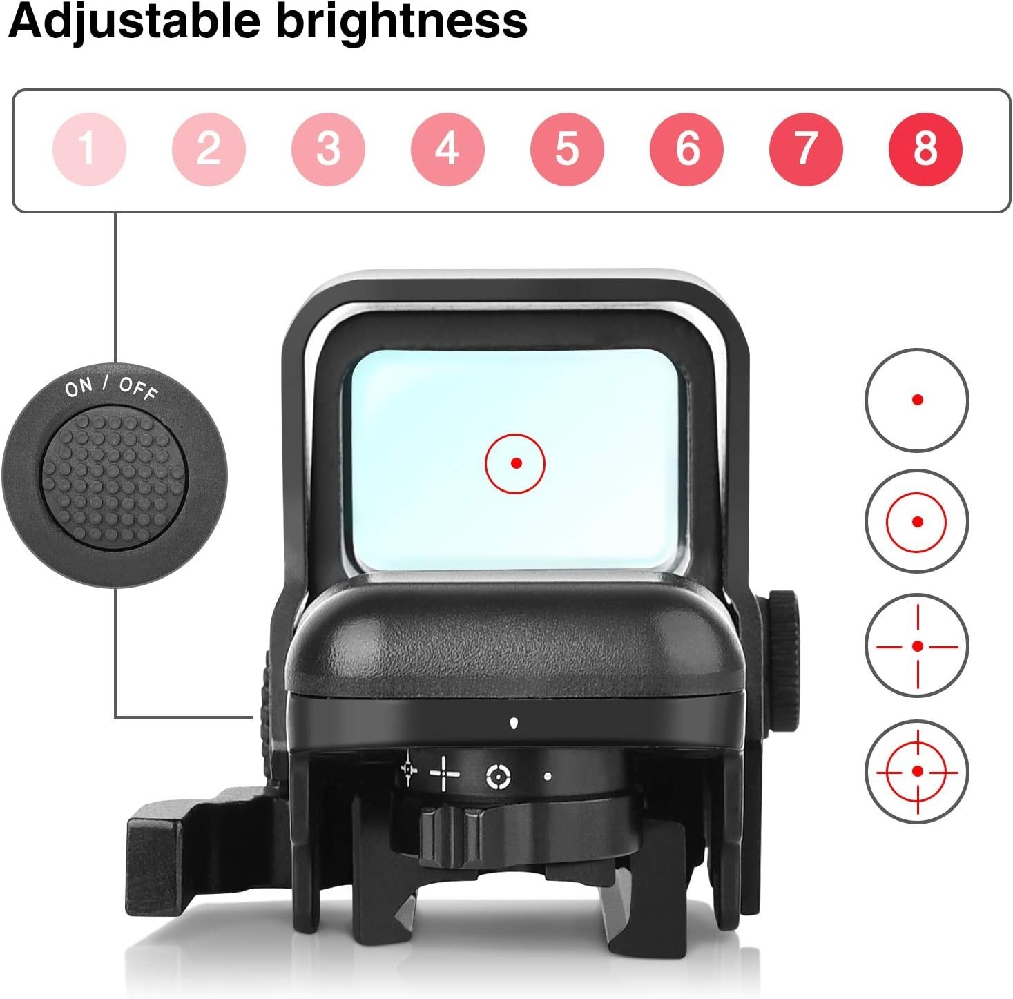 33mm Wide Objective Red Dot Optics with Shockproof Design - Tactical Advantage