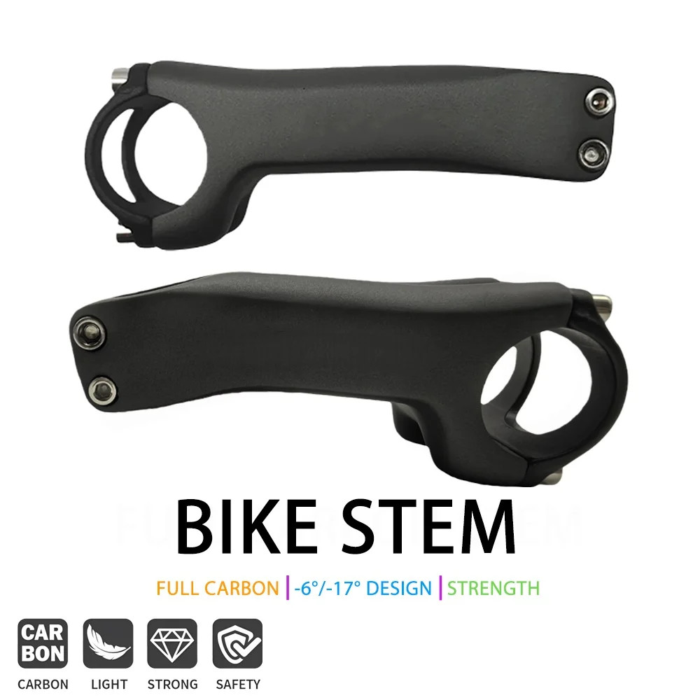 Adjustable Carbon Mountain Road Bike Handlebar Stem -6 -17 Degree 70-130mm