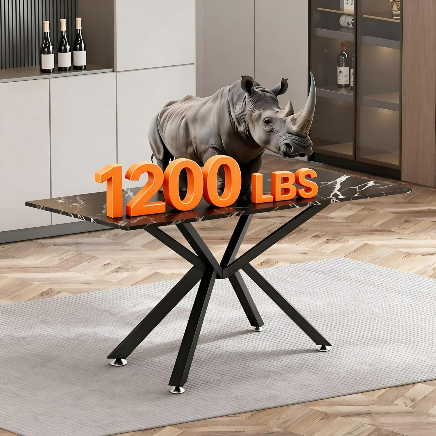 28" Heavy Metal Dining Table Base with Adjustable Footrest for DIY Projects