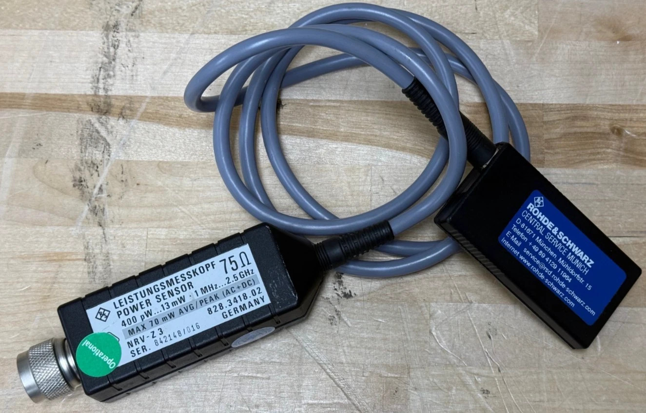 Rohde Schwarz NRV-Z3 1Mhz-2.5GHz 400pW to 13mW 75-Ohm Power Sensor