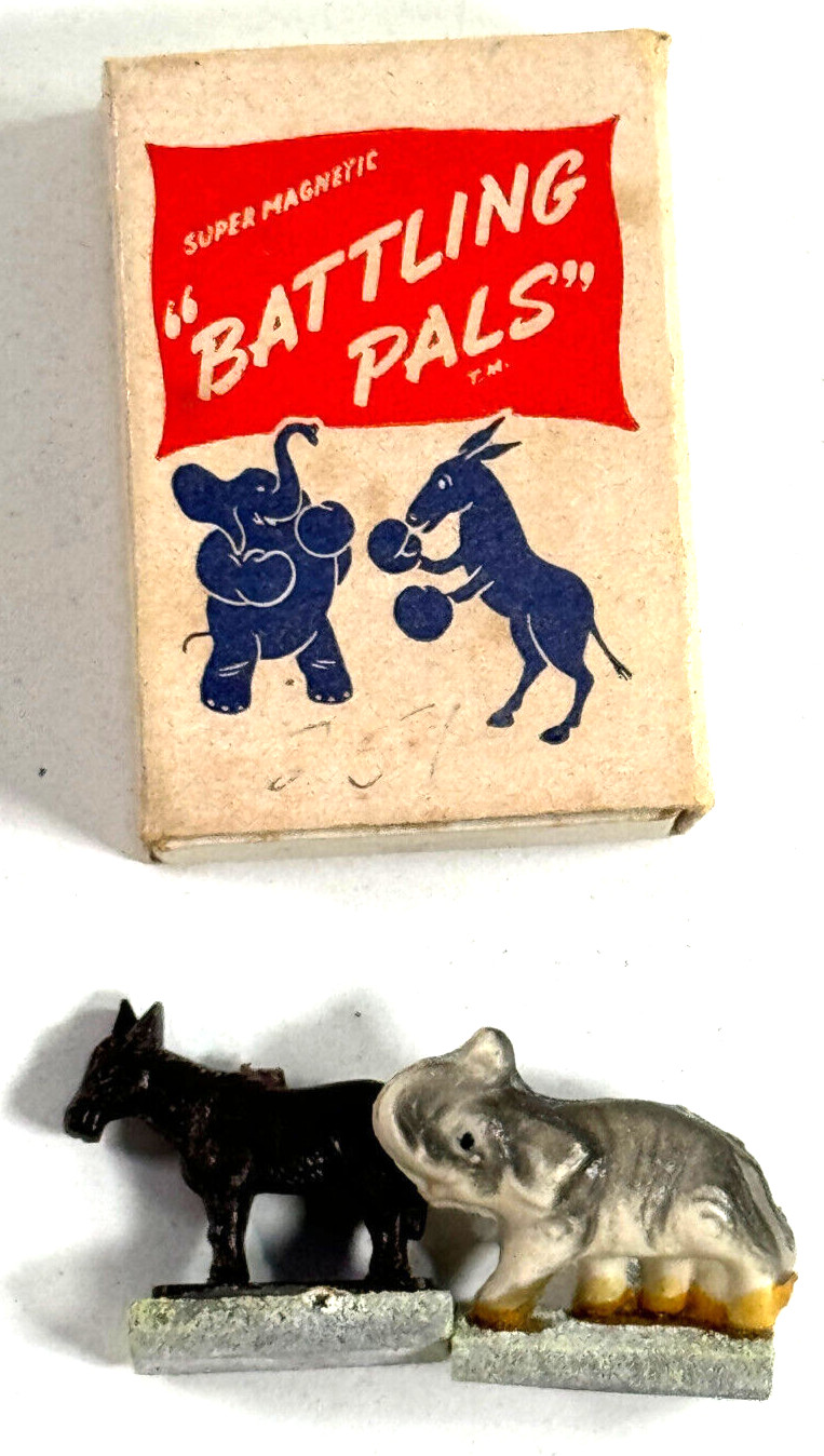 vtg ORIGINAL Super Magnetic Battling Pals TOY Democrat Republican DEM GOP