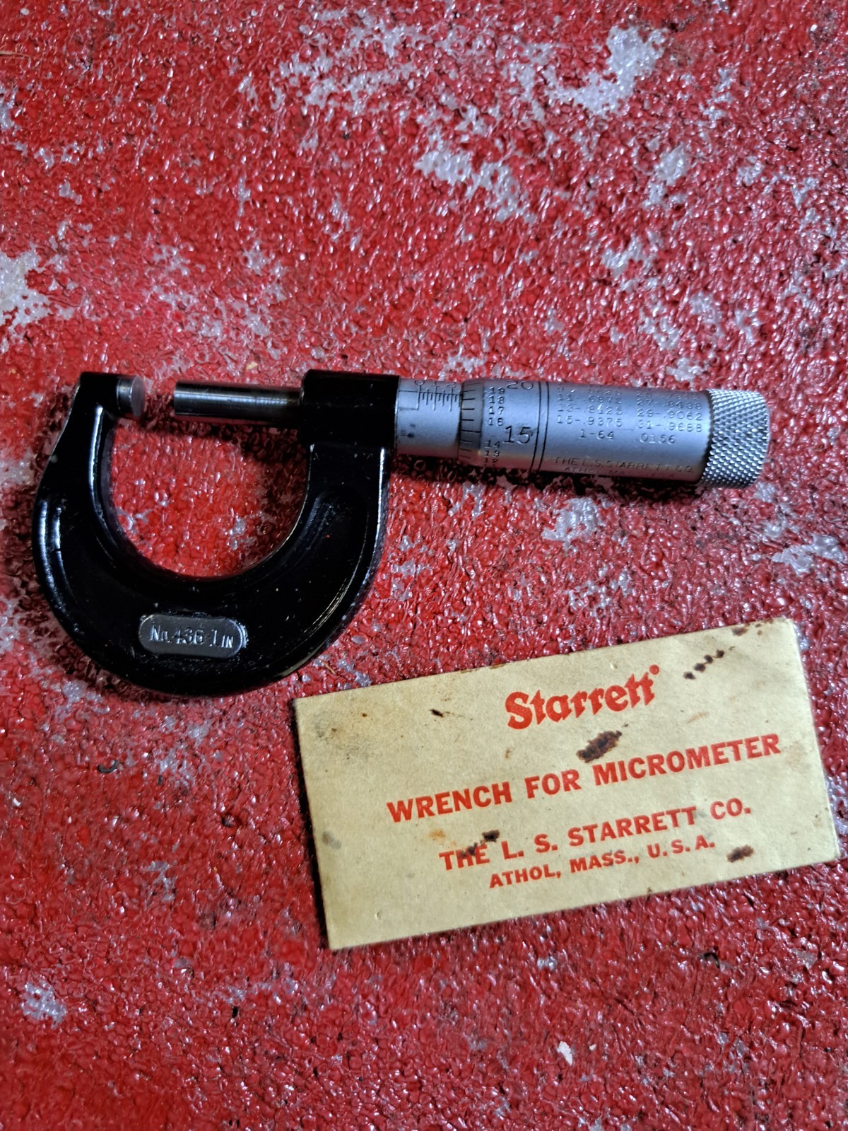 Starrett micrometer, 0 to1 inch, .001 grad. very nice