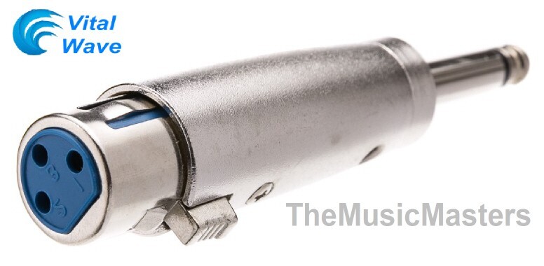 XLR (F) to 1/4" in Mono Male Microphone Mic Cable Audio Adapter Wire Converter