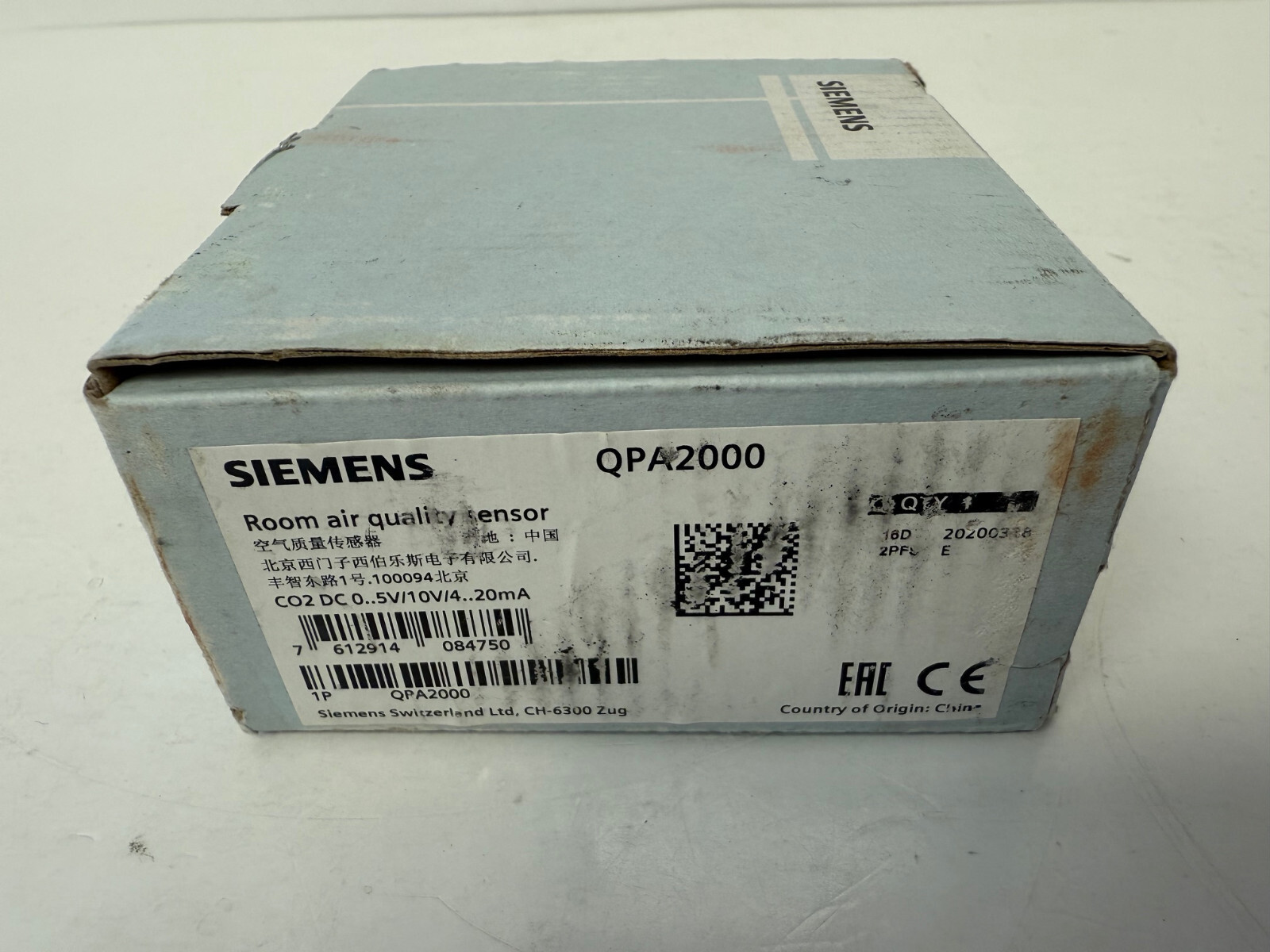 SIEMENS QPA2000 ROOM AIR QUALITY SENSOR NEW OPEN BOX