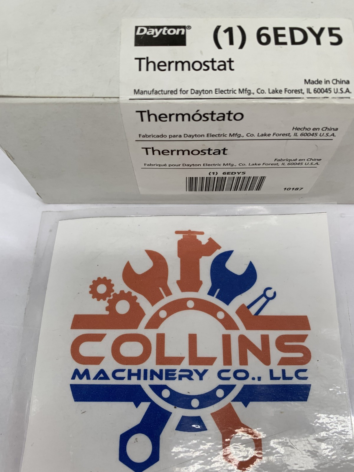 Dayton 6EDY5 Line Voltage Mechanical Thermostat Heat/Cool Plastic 30°F & 110°F