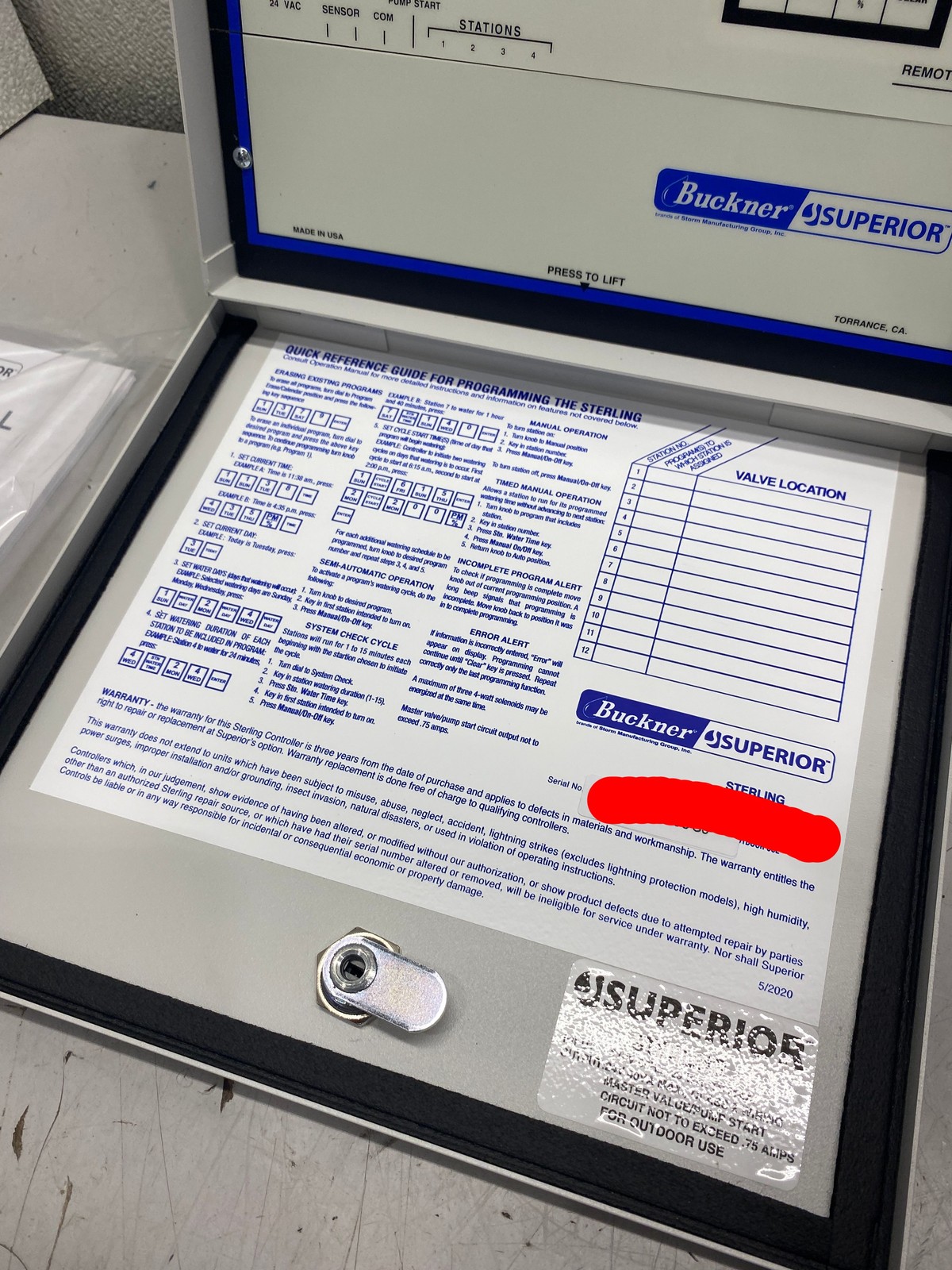 Superior Controls Sterling Irrigation and Sprinkling System Controller Model 4