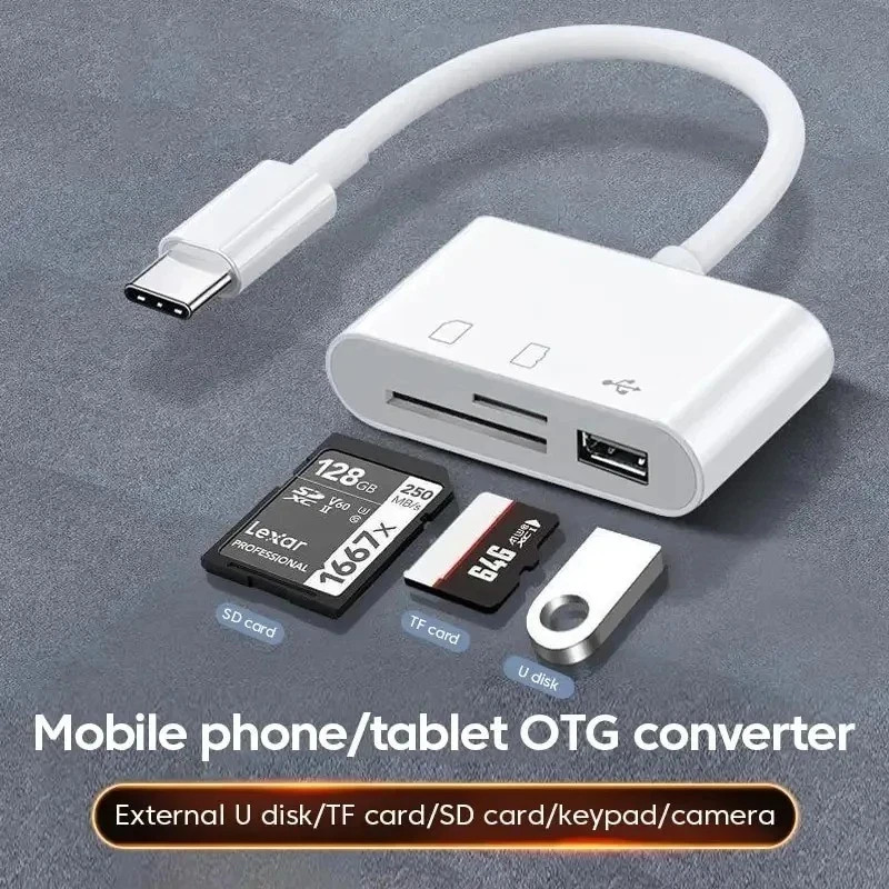 USB C SD Card Reader for iPhone Android Macbook Micro SD to Type C OTG Adapter