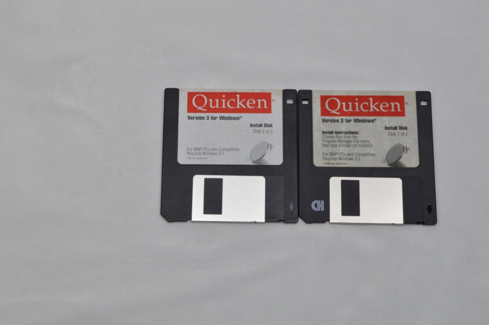 QUICKEN FOR WINDOWS PC SOFTWARE Big Box Complete 1993 version 3 - Floppy Disks -
