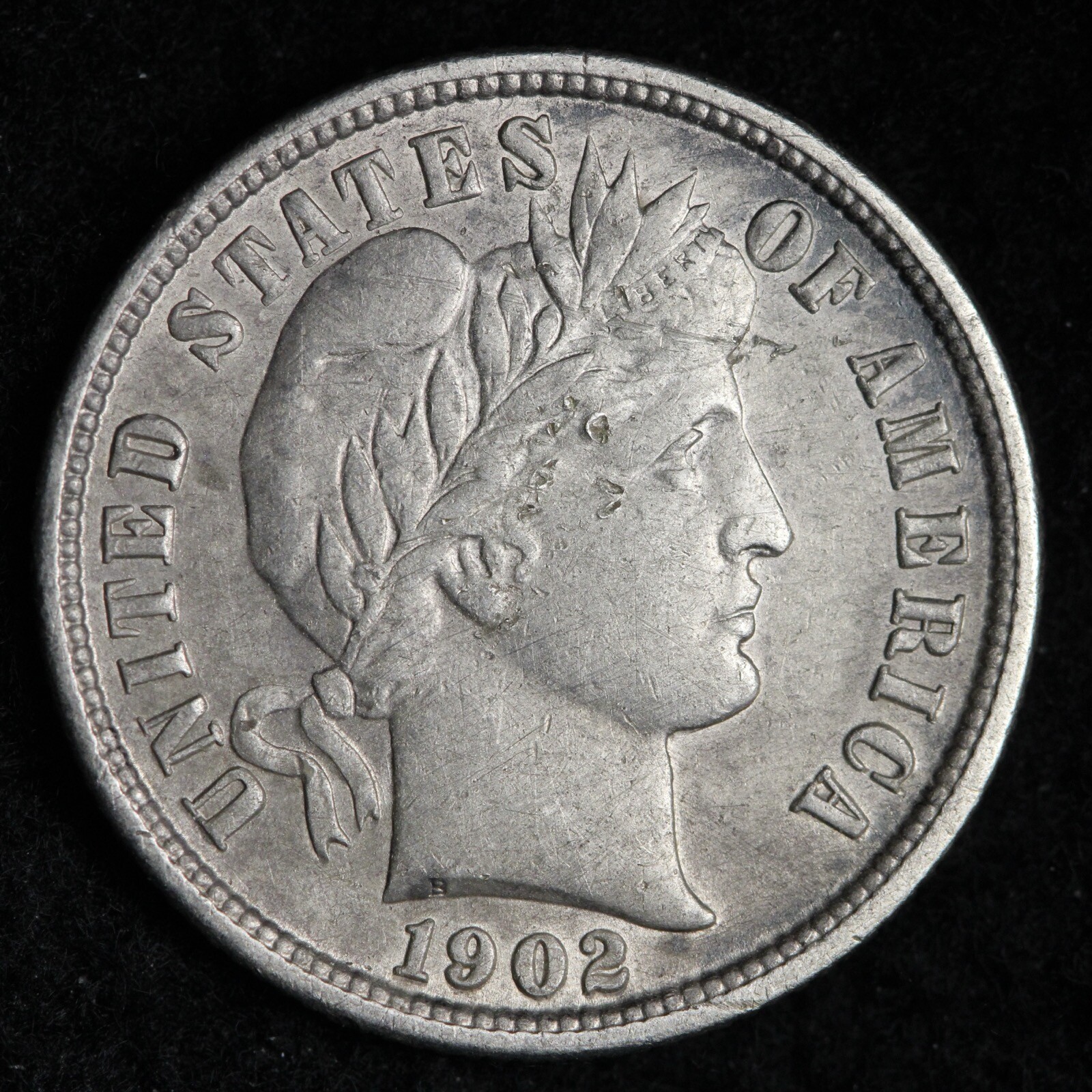 1902-S Barber Silver Dime CHOICE AU E277 JCWA