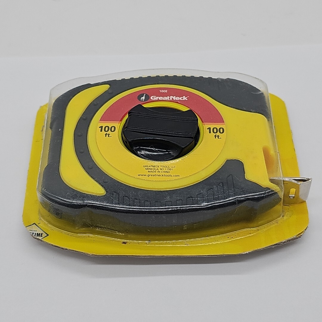 GreatNeck 100E English Rule Measuring Tape, 3/8 Inch x 100 Feet New Open Box