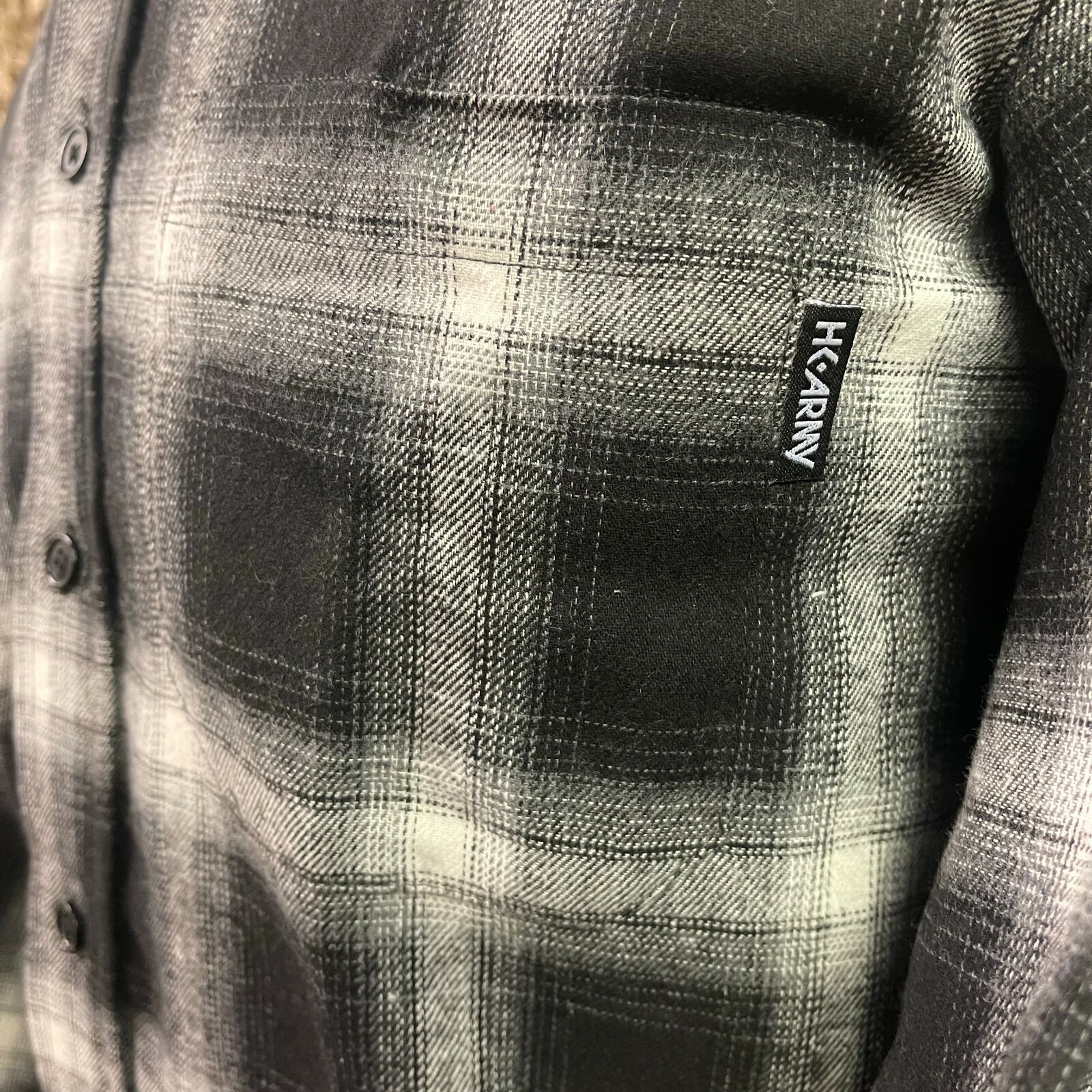 NEW HK Army Collide Button Up Flannel - Black - Small