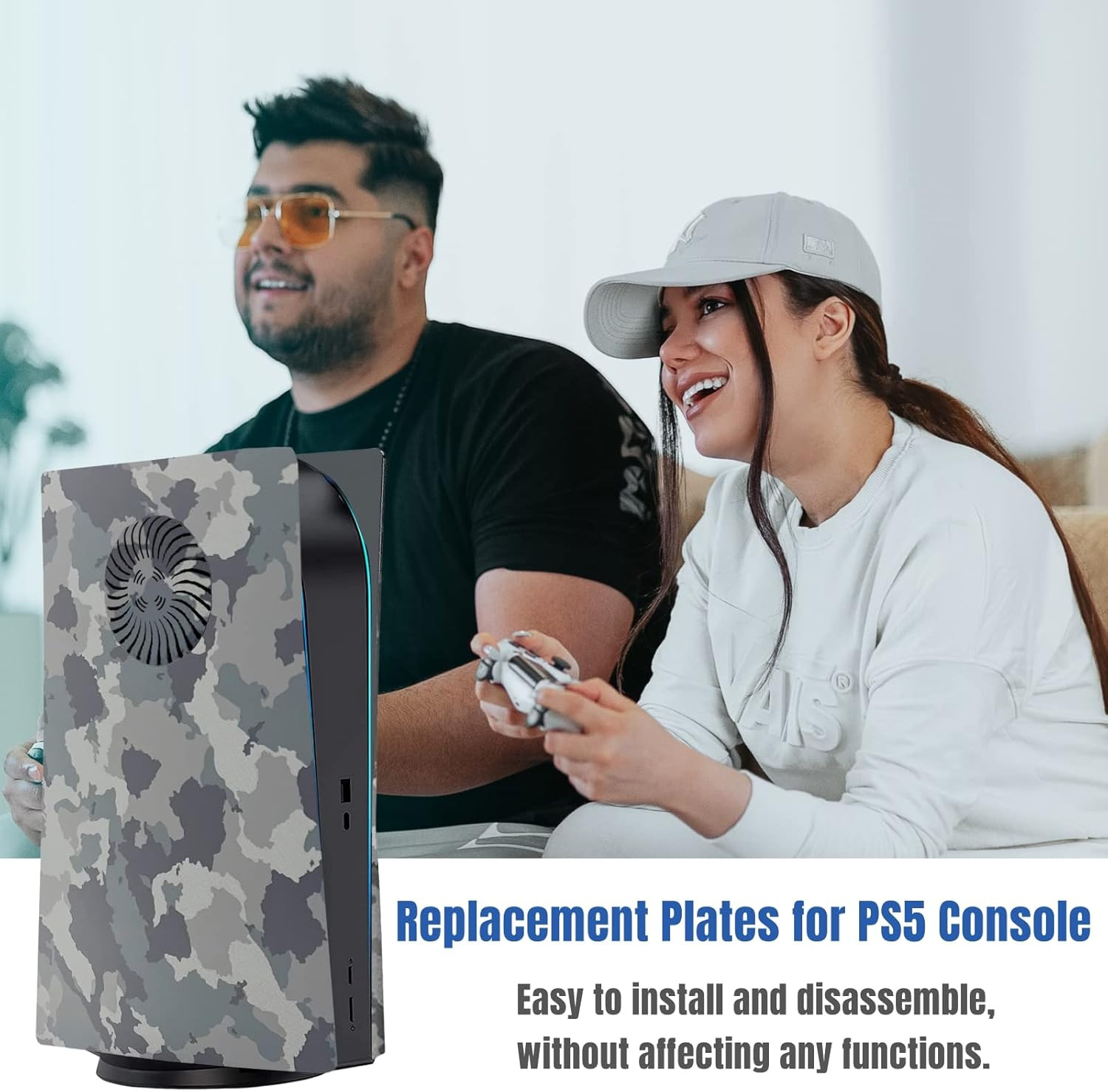 Cover Plates with Cooling Vent for PS5 Disc Edition Console, Accessories