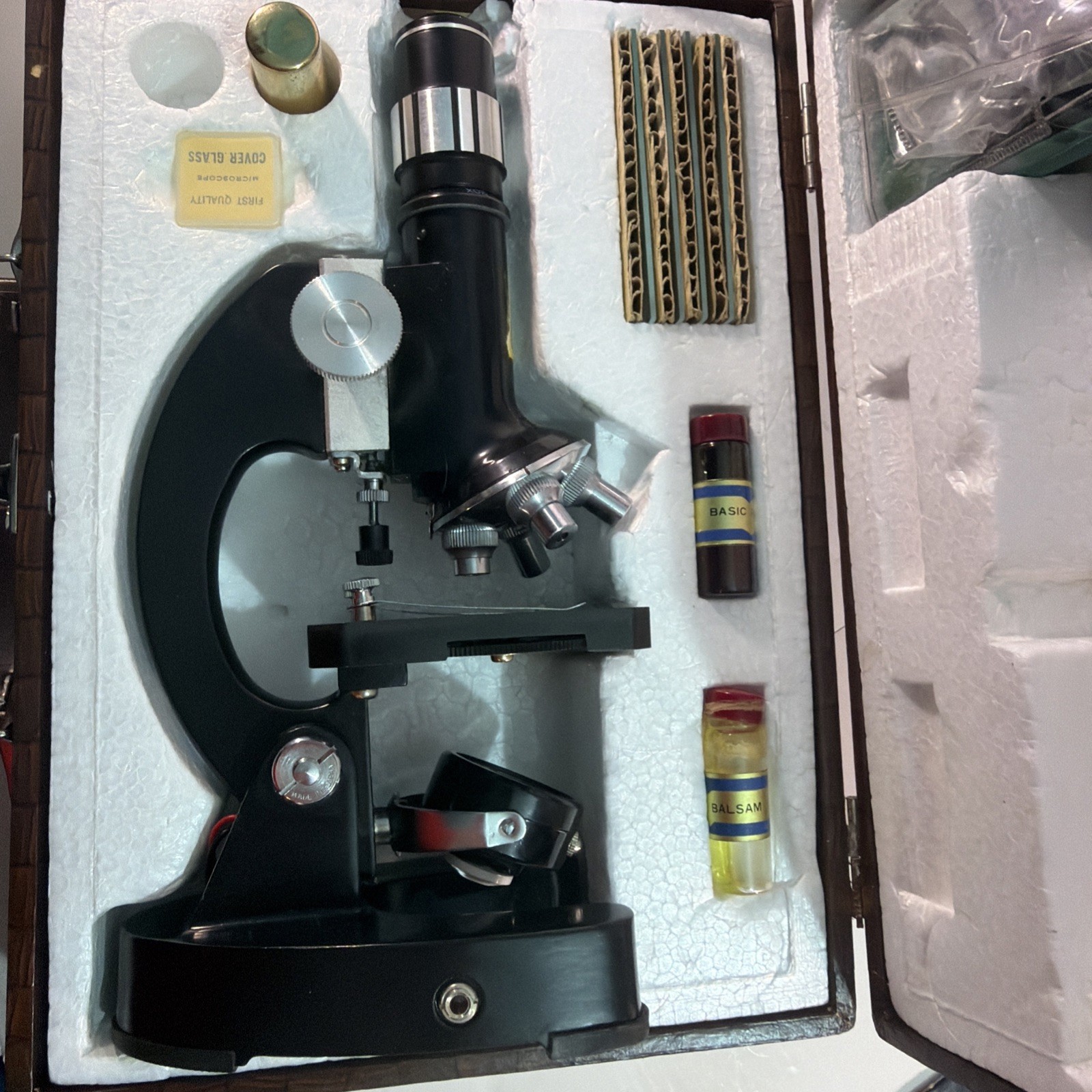 Vintage Monolux Microscope W/ Case And Slides Model 6120