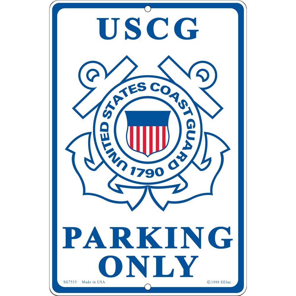 U.S. Coast Guard Parking Only All Weather Aluminum Indoor/Outdoor Sign NEW