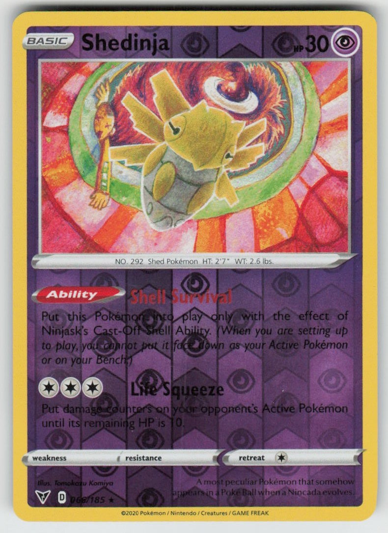 PO-04 Reverse Holo Shedinja 066/185 Rare SWSH04: Vivid Voltage NM