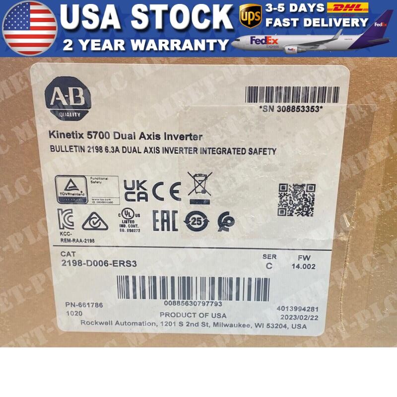 New AB 2198-D006-ERS3 Kinetix 5700 Dual Axis Inverter 2198D006ERS3 US Free Tax
