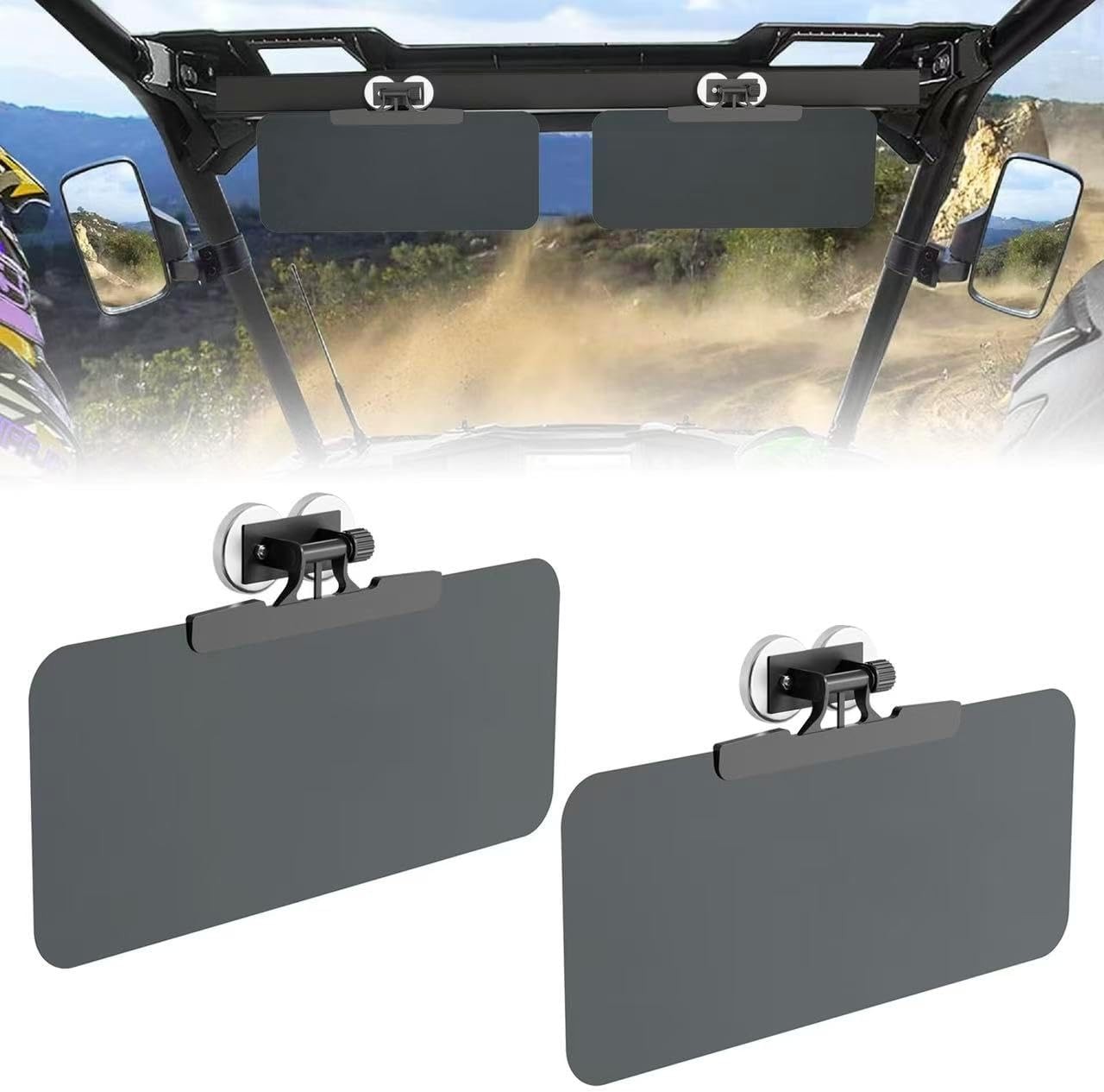 2Pcs UTV Magnetic Sun Visor, Golf Cart Sun Visor for Ehicles with Pro-Fit Bar